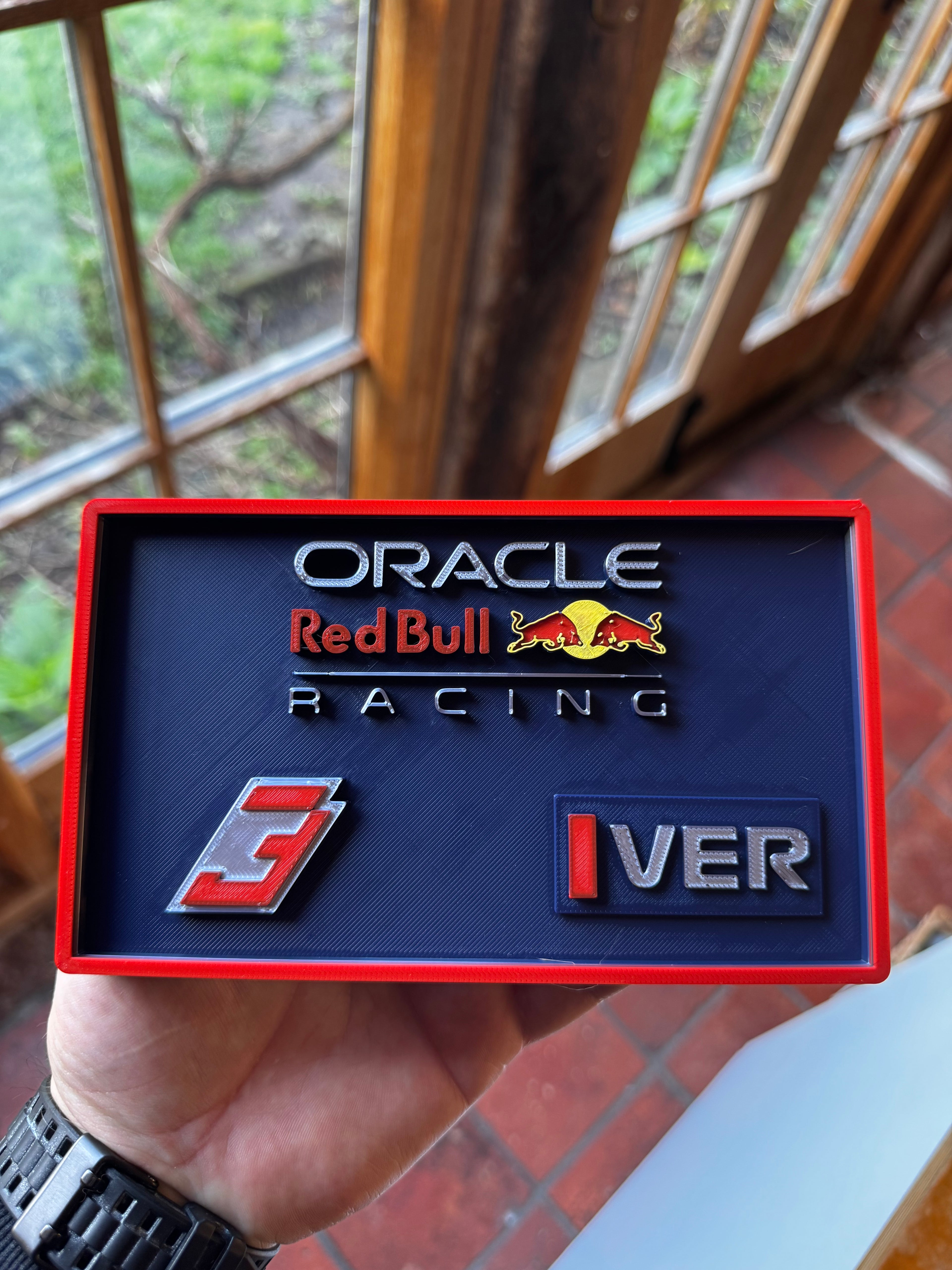 Oracle Red Bull Racing Max Verstappen No.3 3D Printed F1 Display Plaque