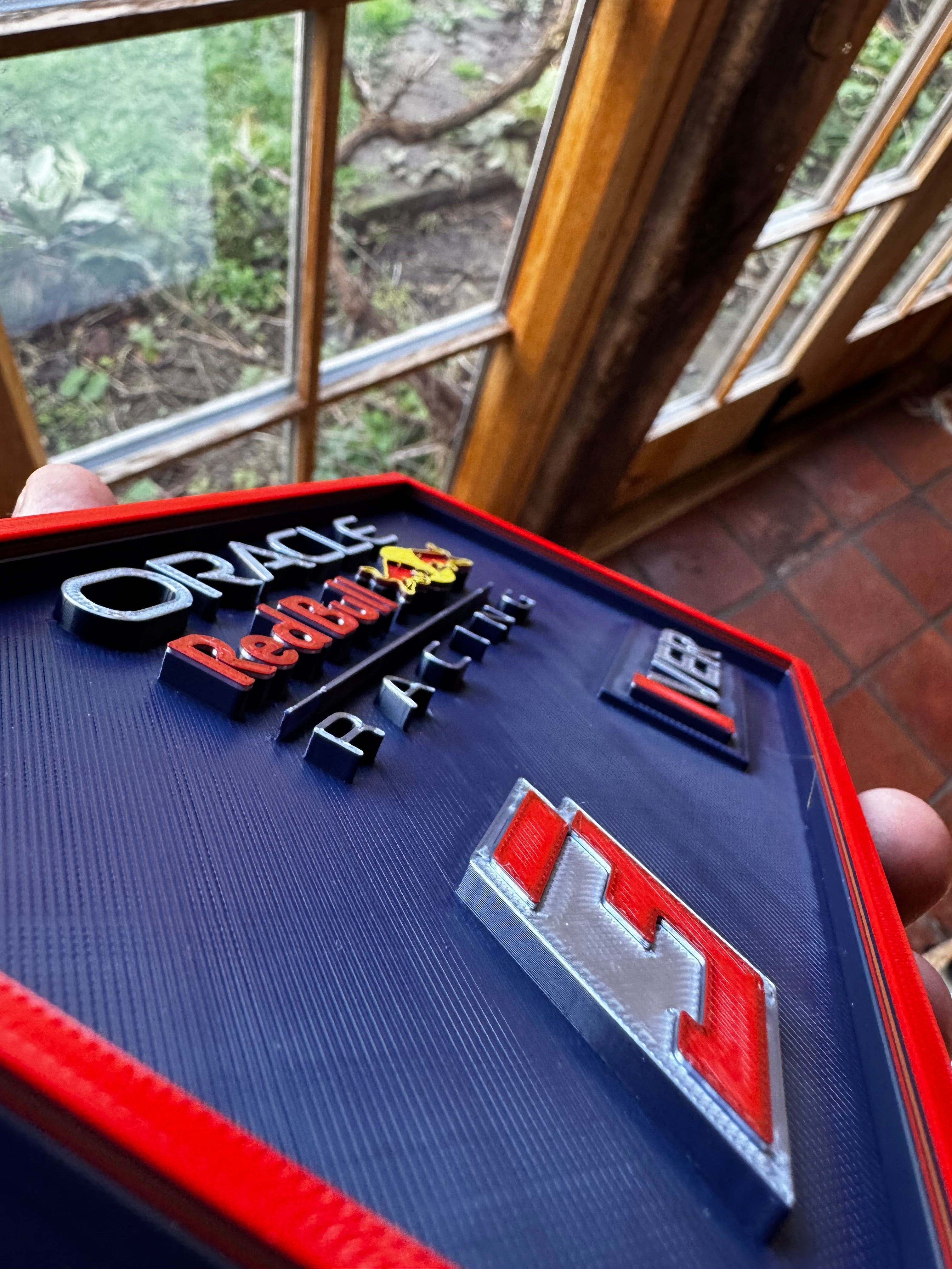 Oracle Red Bull Racing Max Verstappen No.3 3D Printed F1 Display Plaque