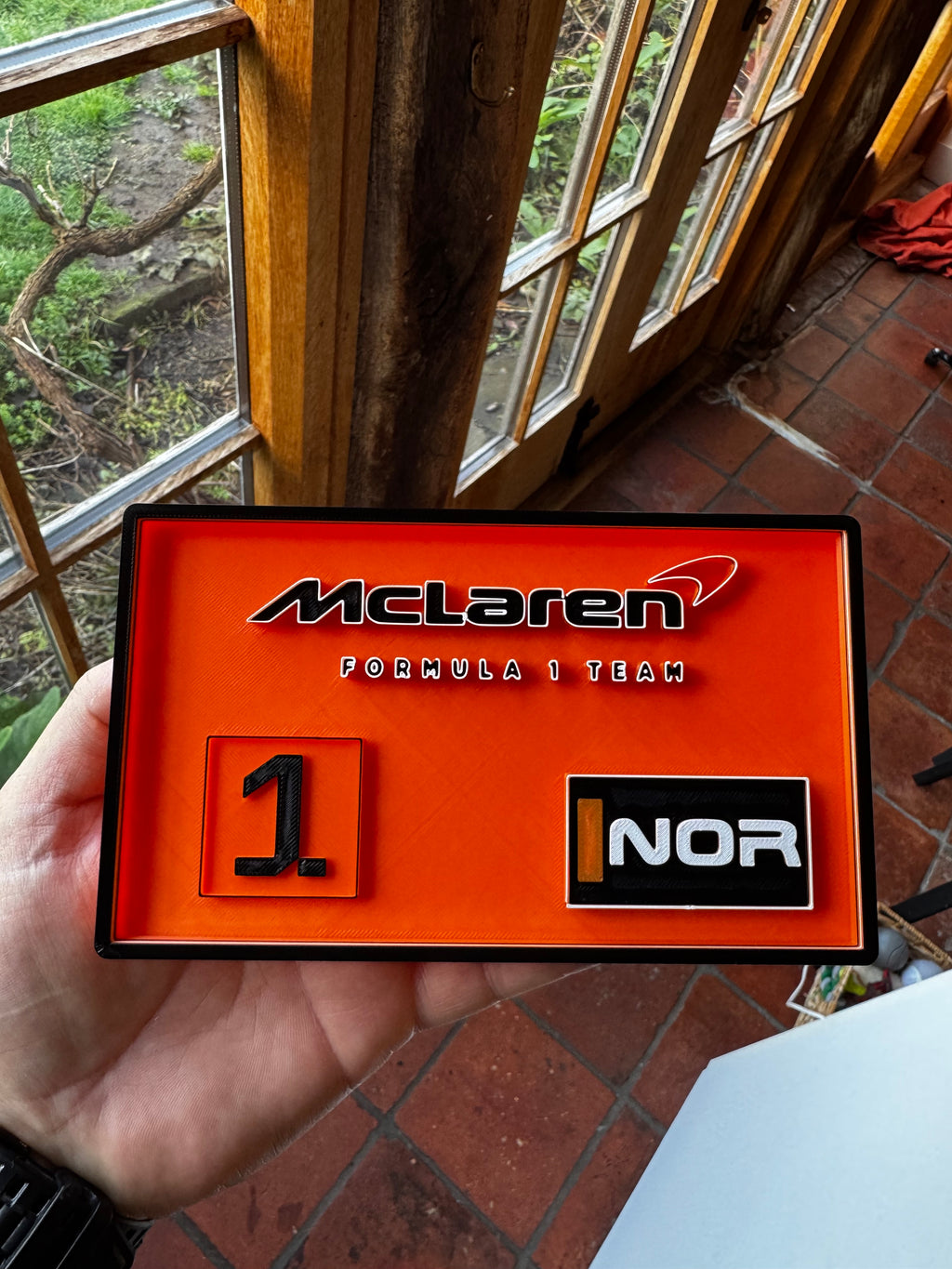McLaren Formula 1 Team Lando Norris No.1 3D Printed F1 Display Sign