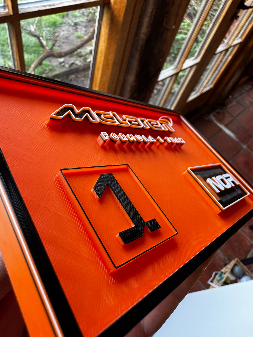 McLaren Formula 1 Team Lando Norris No.1 3D Printed F1 Display Sign