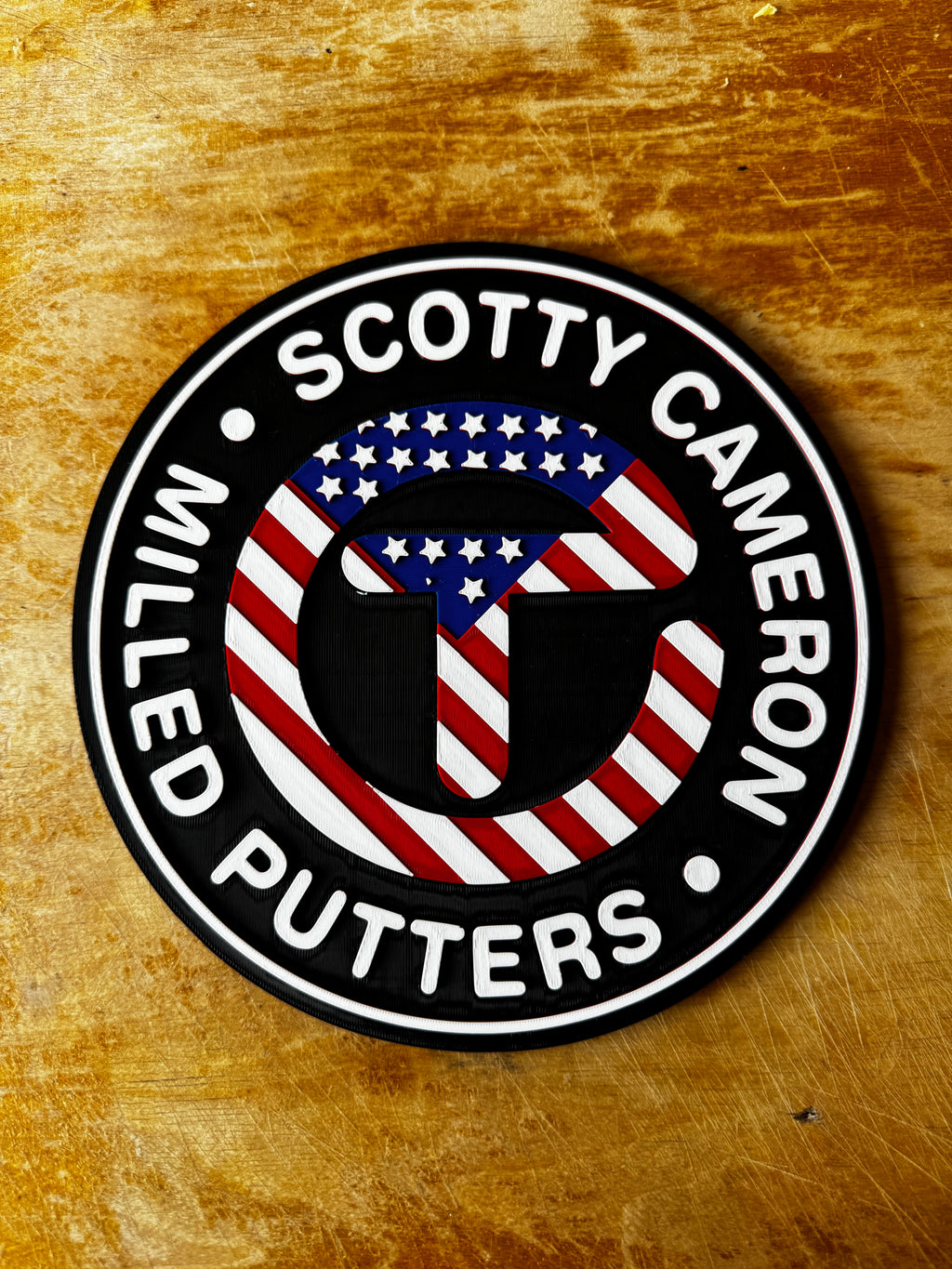 Scotty Cameron USA Circle Logo 3D Printed Golf Sign – Milled Putters Wall Plaque