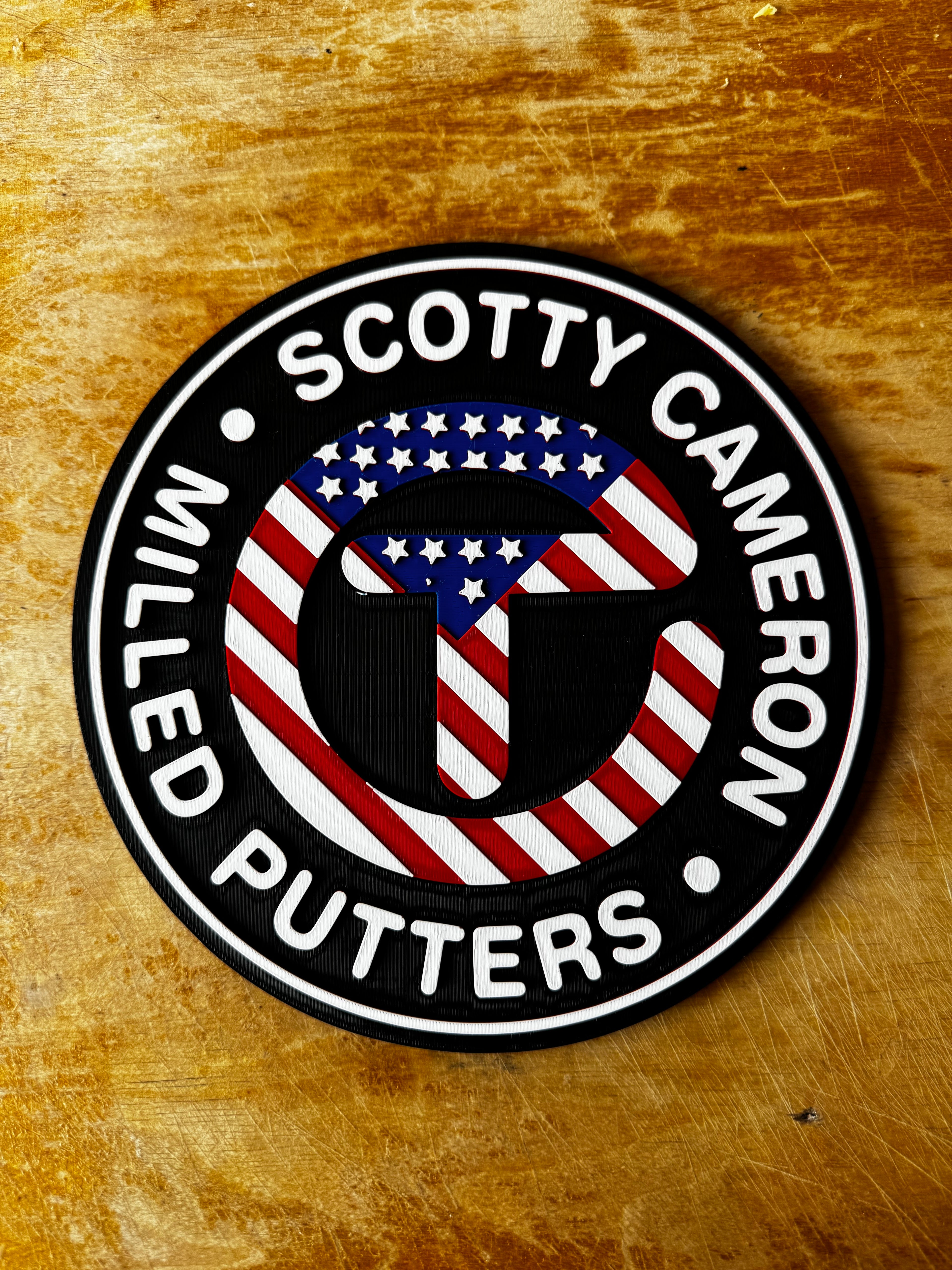 Scotty Cameron USA Circle Logo 3D Printed Golf Sign – Milled Putters Wall Plaque