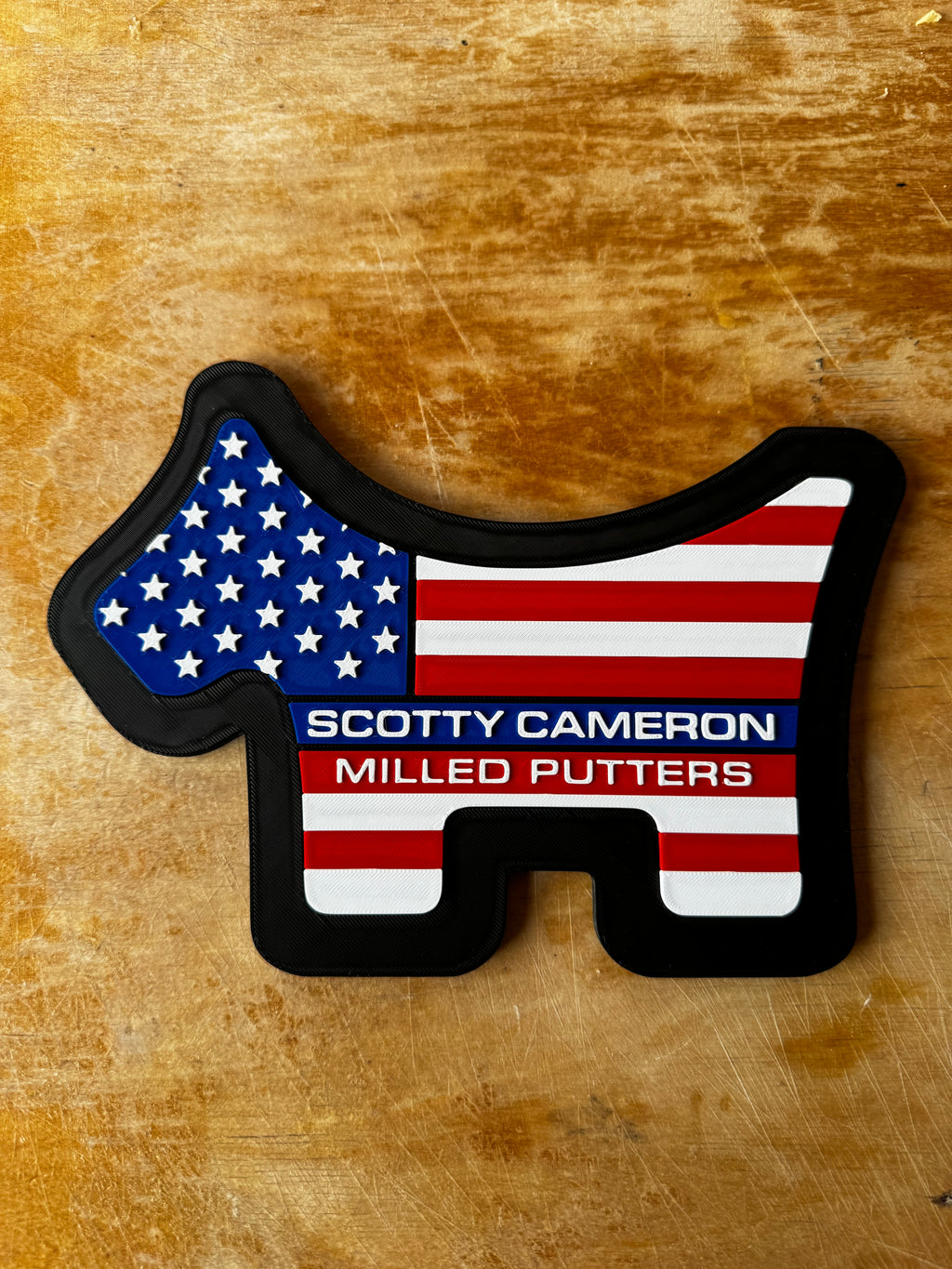 Scotty Cameron USA Dog Logo 3D Printed Golf Sign – Milled Putters Display Plaque