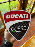 Ducati Corse 3D Printed Wall Sign – Italian Motorcycle Racing Garage Plaque