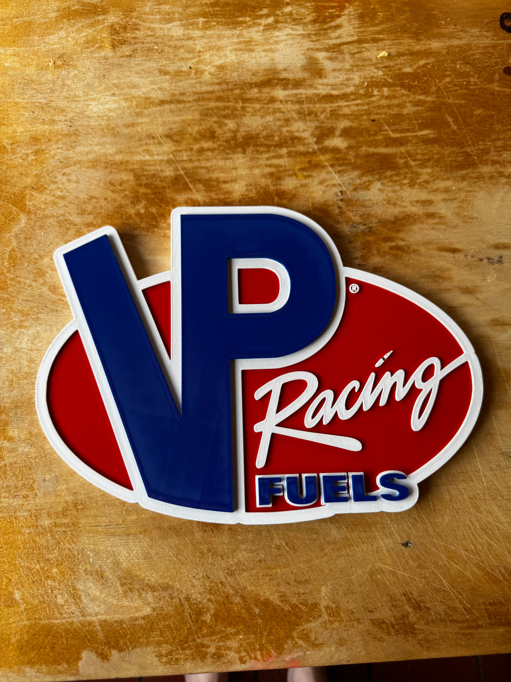 VP Racing Fuels 3D Printed Garage Sign – Motorsport Racing Fuel Workshop Plaque