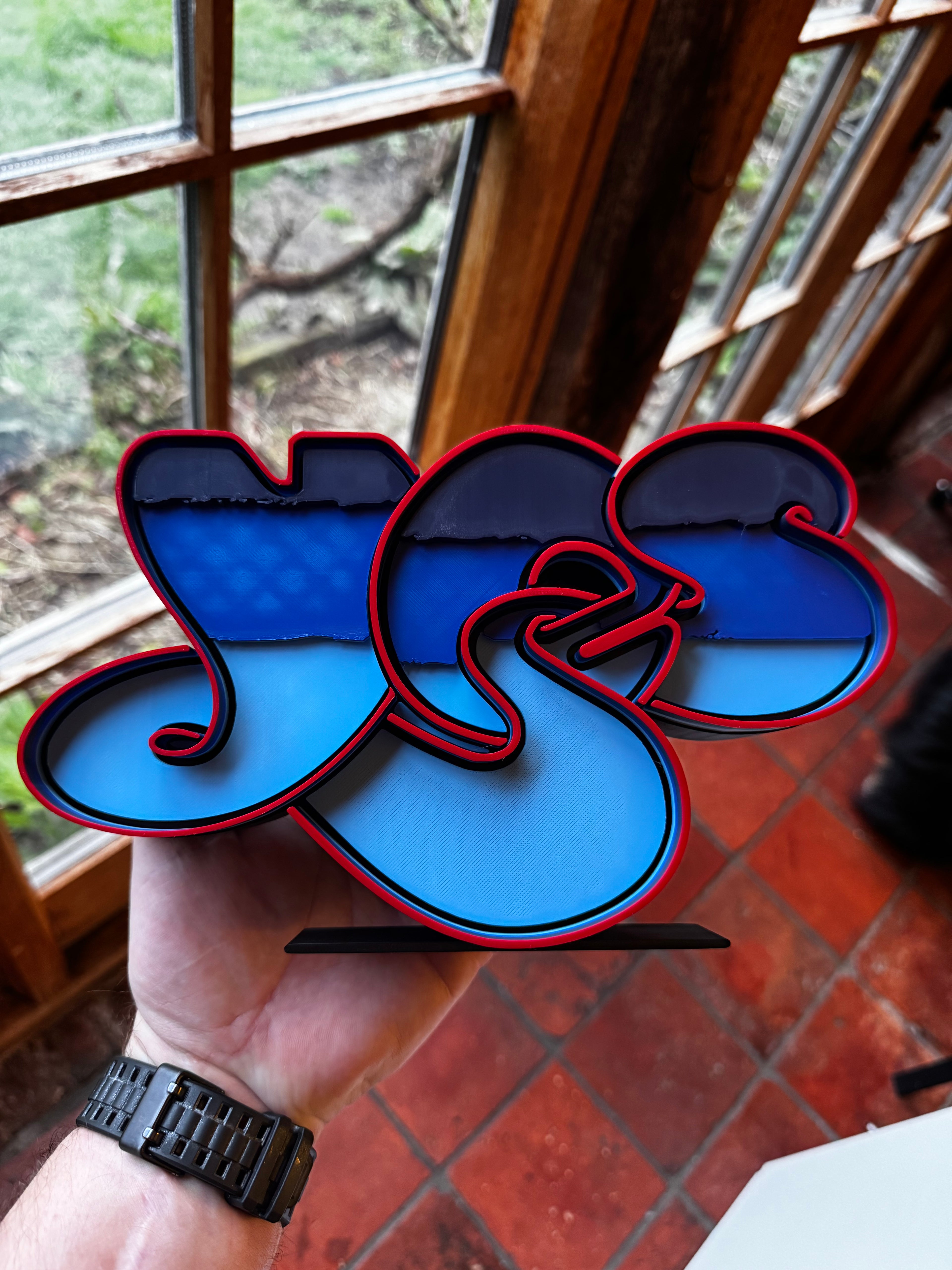 YES Band Logo 3D Printed Display Sign – Progressive Rock Music Desk & Shelf Plaque