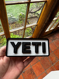 YETI Black & White 3D Printed Sign – Outdoor Garage Man Cave Wall Plaque 20cm