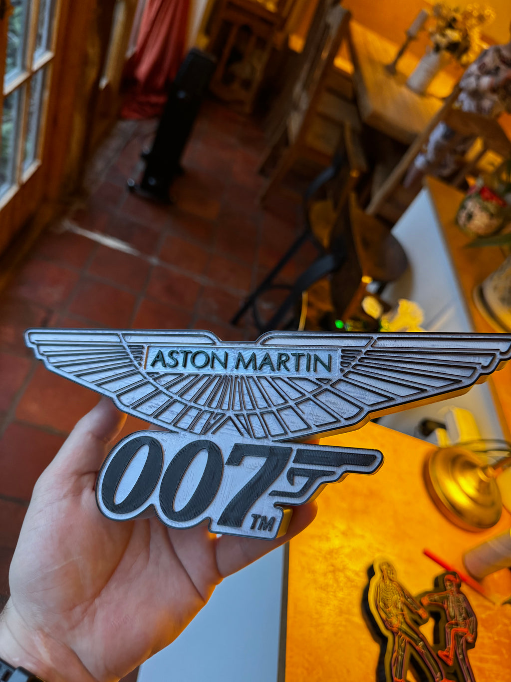 Aston Martin 007 James Bond 3D Printed Sign – Luxury Car & Bond Inspired Wall Display