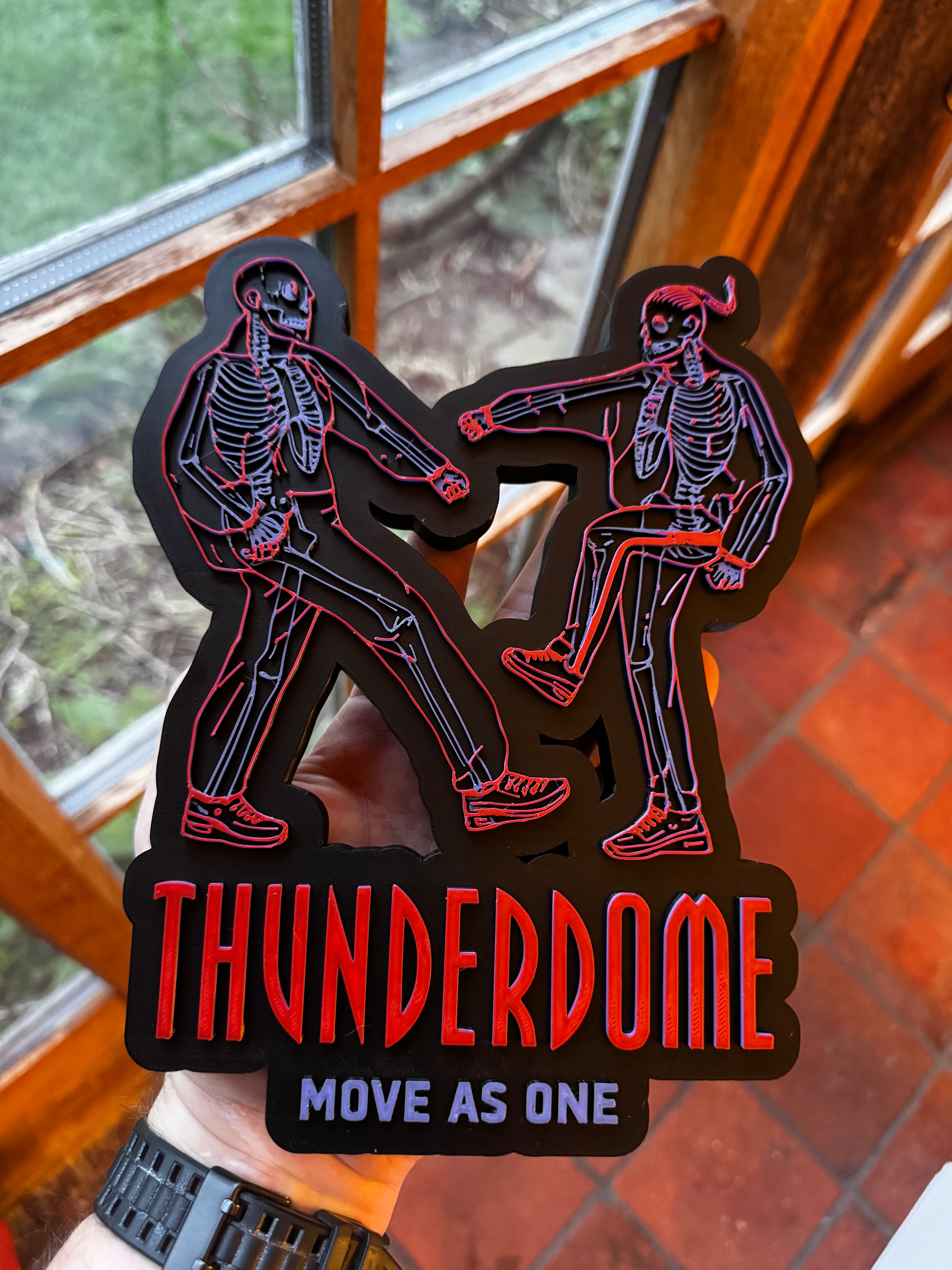 Thunderdome “Move As One” 3D Printed Sign – Hardcore Rave Gabber Music Wall Display