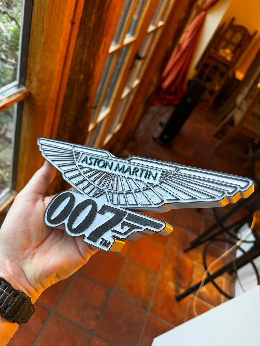 Aston Martin 007 James Bond 3D Printed Sign – Luxury Car & Bond Inspired Wall Display