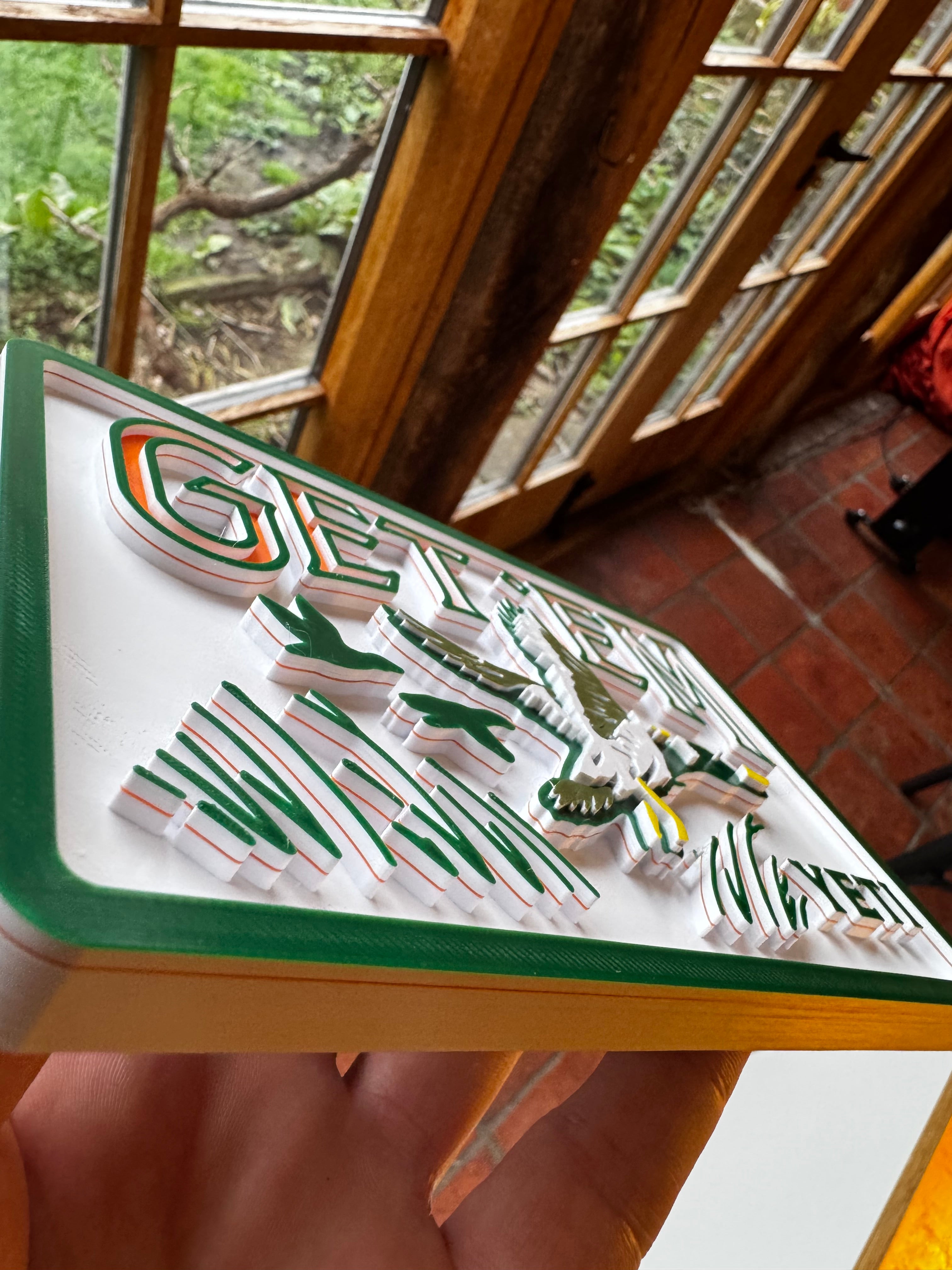 Get ’Em Yeti 3D Printed Duck Hunting Sign – Flying Mallard Outdoor Wall Plaque