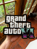 Grand Theft Auto VI Inspired 3D Printed Sign – GTA 6 Vice City Style Gaming Wall Display