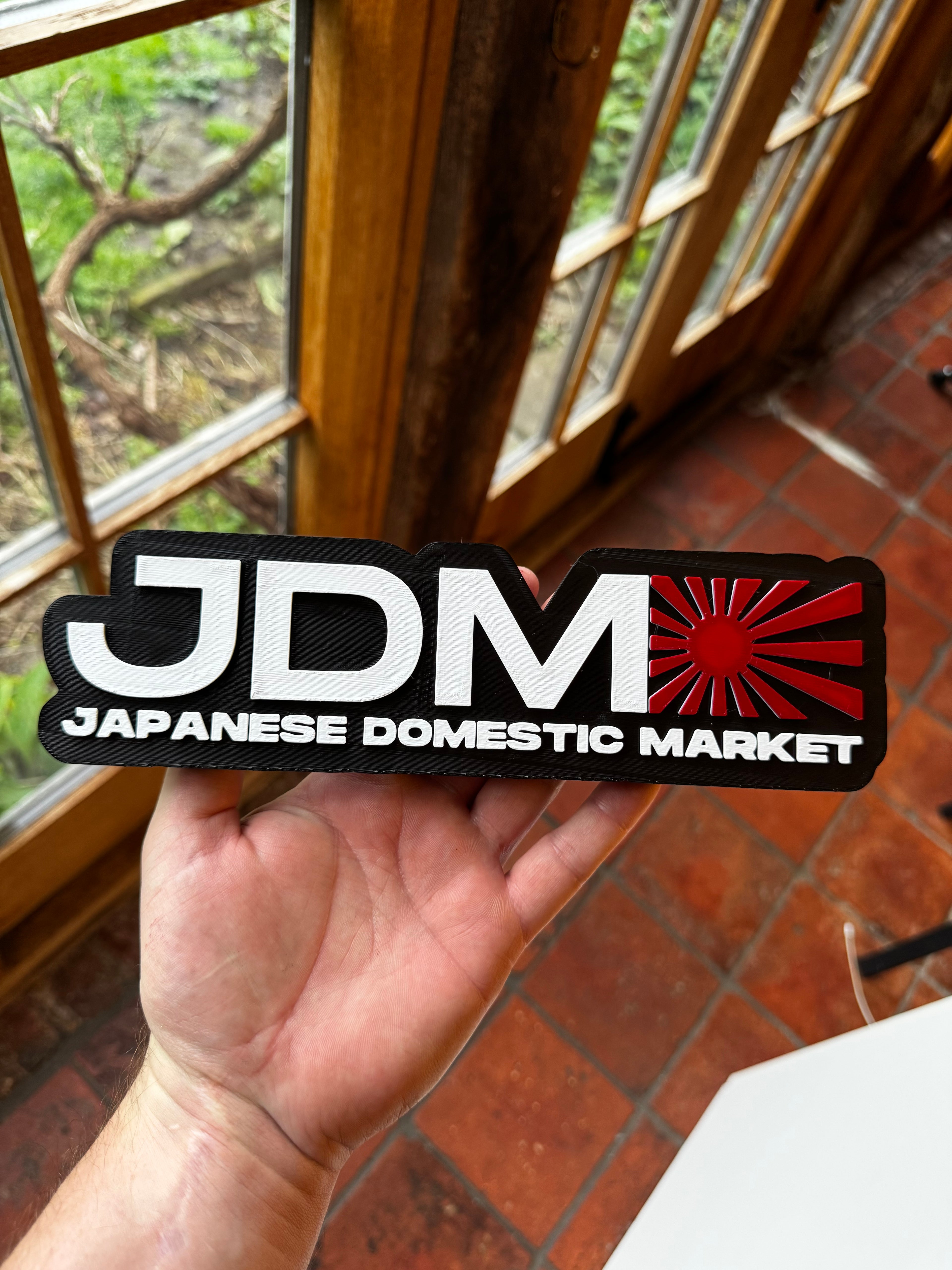 JDM Japanese Domestic Market 3D Printed Sign – Japanese Car Garage Wall Plaque 23cm