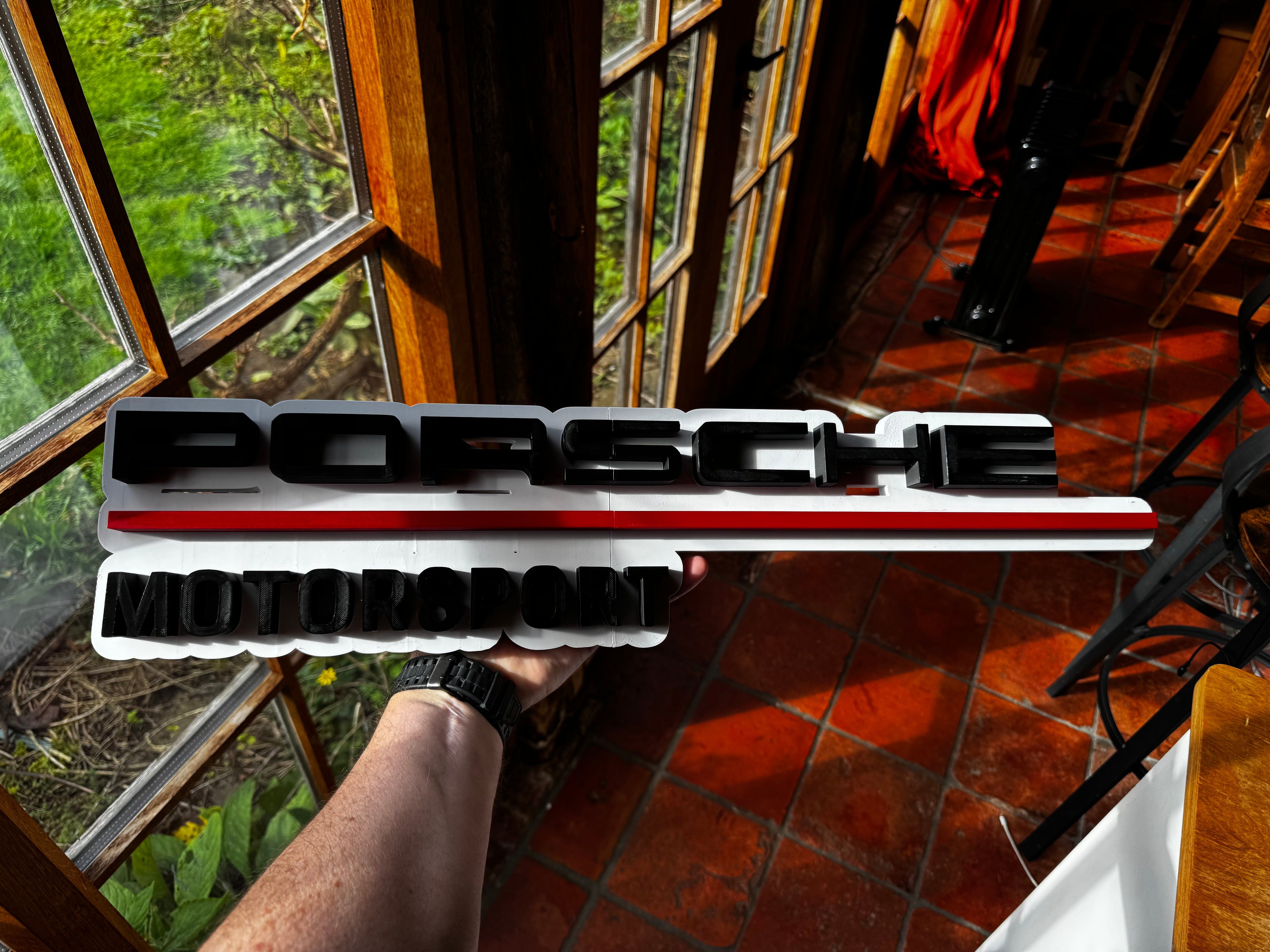 Porsche Motorsport 3D Printed Sign – Large Porsche Garage Wall Plaque – Car Enthusiast Décor