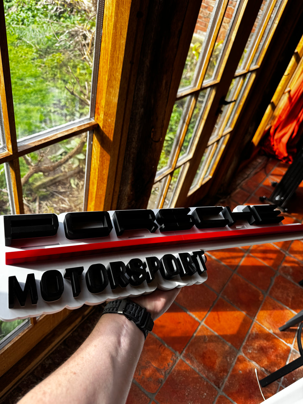 Porsche Motorsport 3D Printed Sign – Large Porsche Garage Wall Plaque – Car Enthusiast Décor