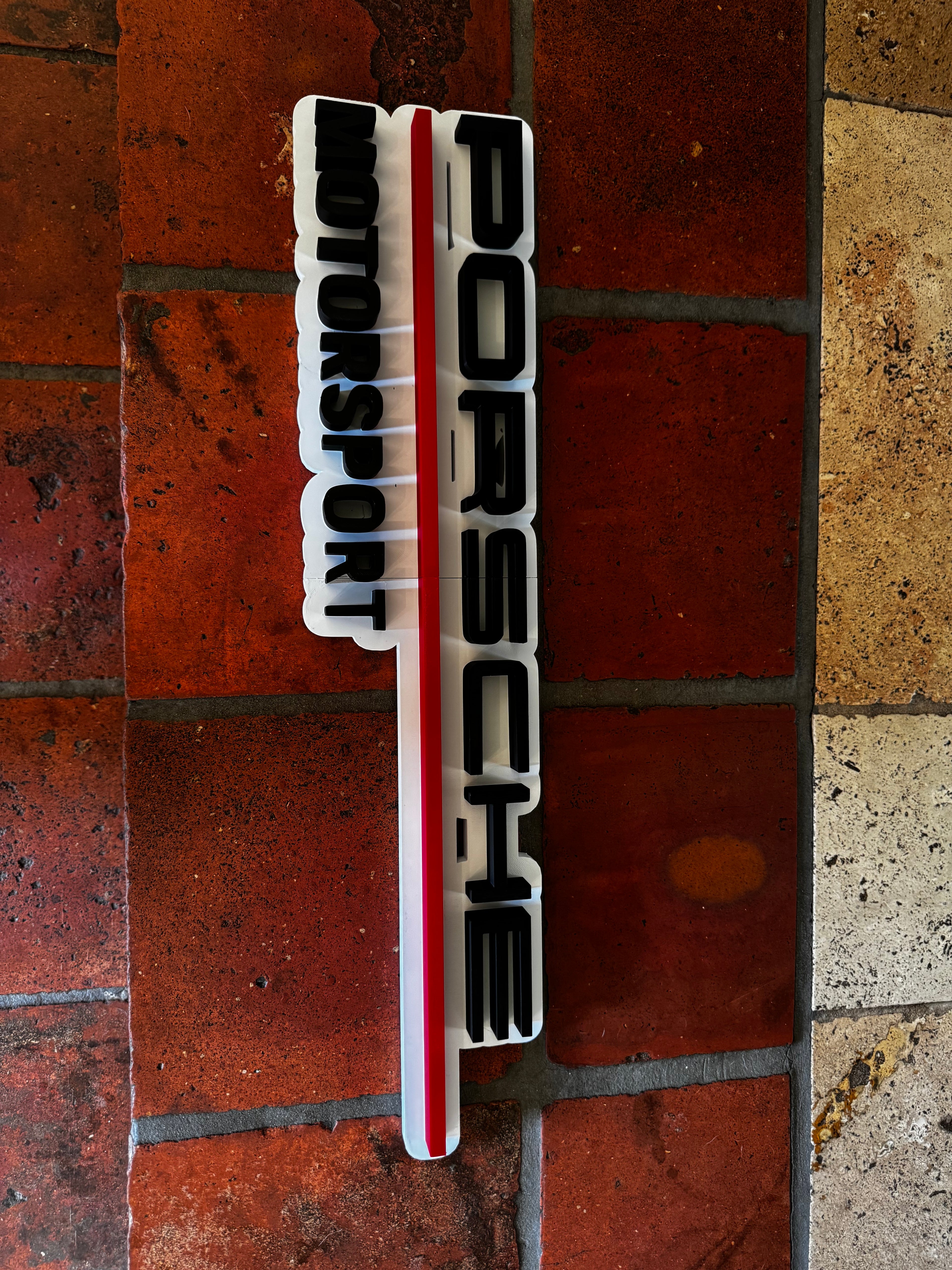 Porsche Motorsport 3D Printed Sign – Large Porsche Garage Wall Plaque – Car Enthusiast Décor