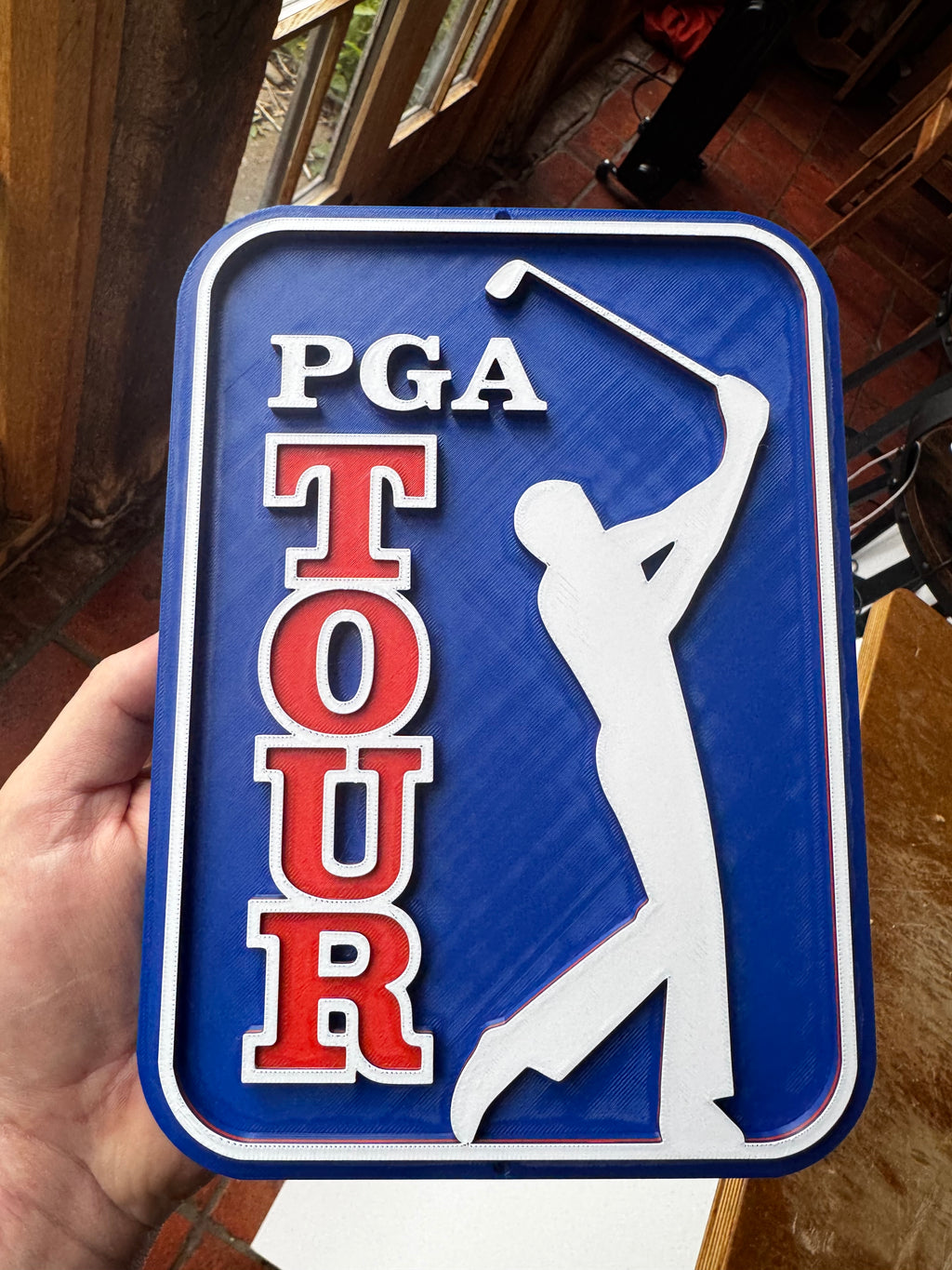 PGA Tour Golf 3D Printed Wall Plaque – Golfer Logo Sign – Golf Gift & Man Cave Decor