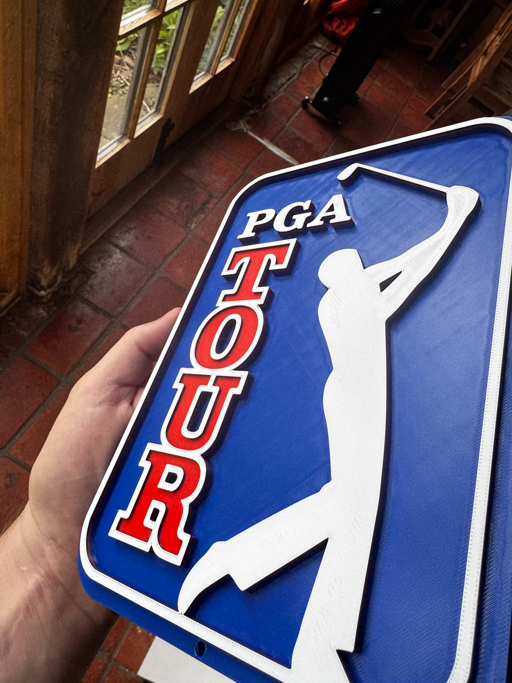PGA Tour Golf 3D Printed Wall Plaque – Golfer Logo Sign – Golf Gift & Man Cave Decor