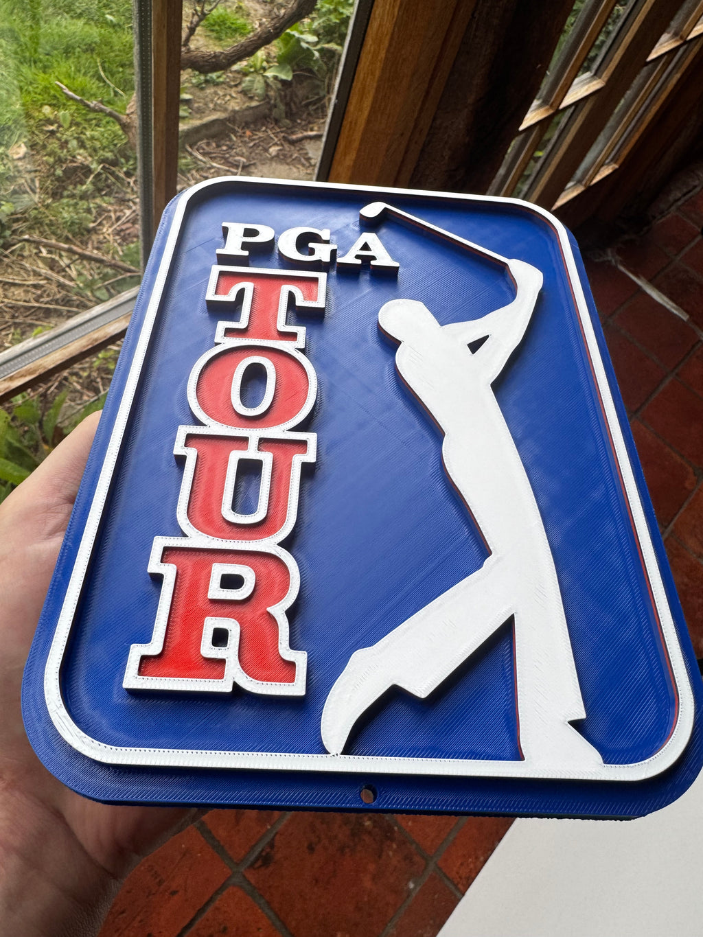 PGA Tour Golf 3D Printed Wall Plaque – Golfer Logo Sign – Golf Gift & Man Cave Decor