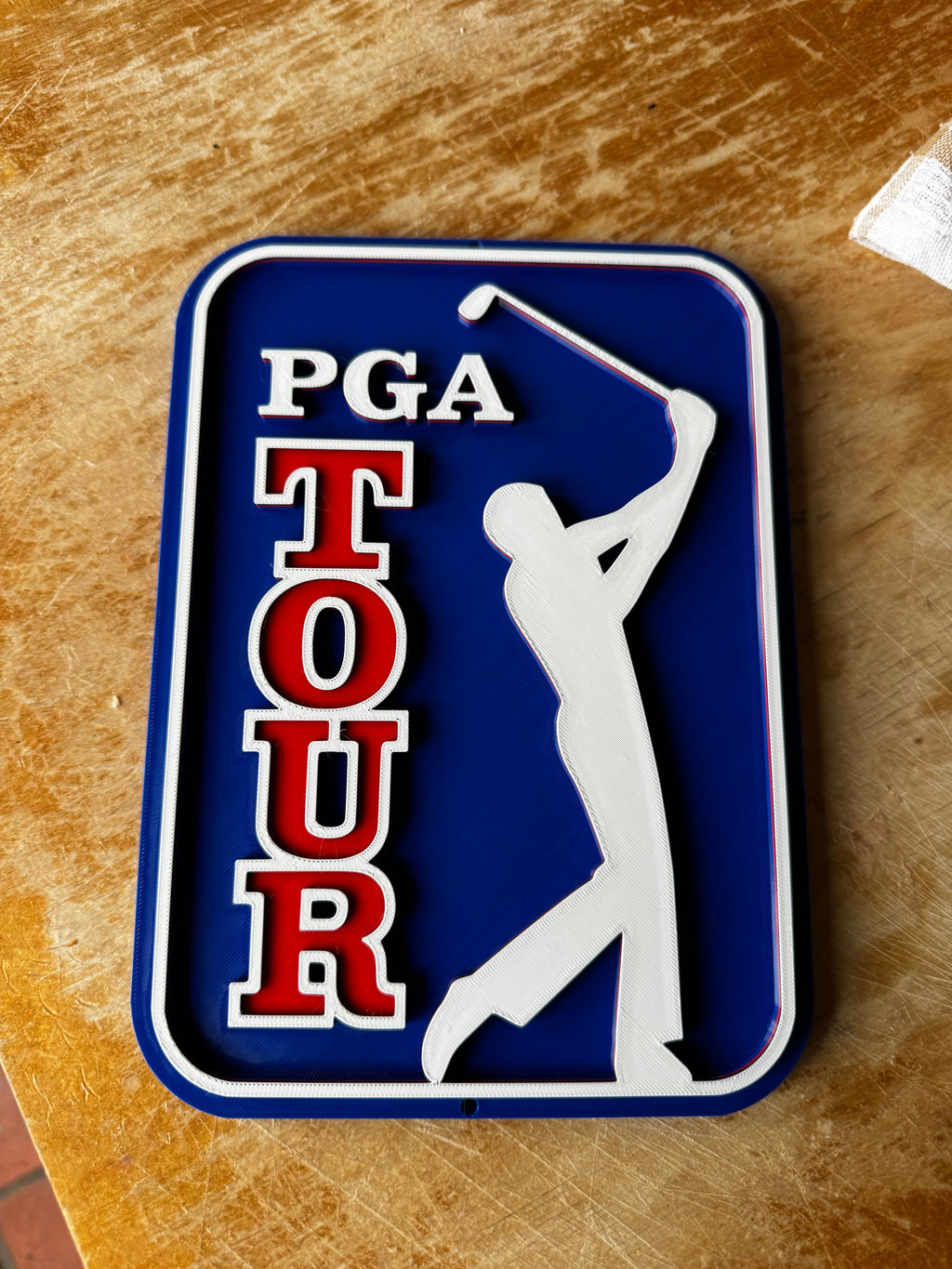 PGA Tour Golf 3D Printed Wall Plaque – Golfer Logo Sign – Golf Gift & Man Cave Decor