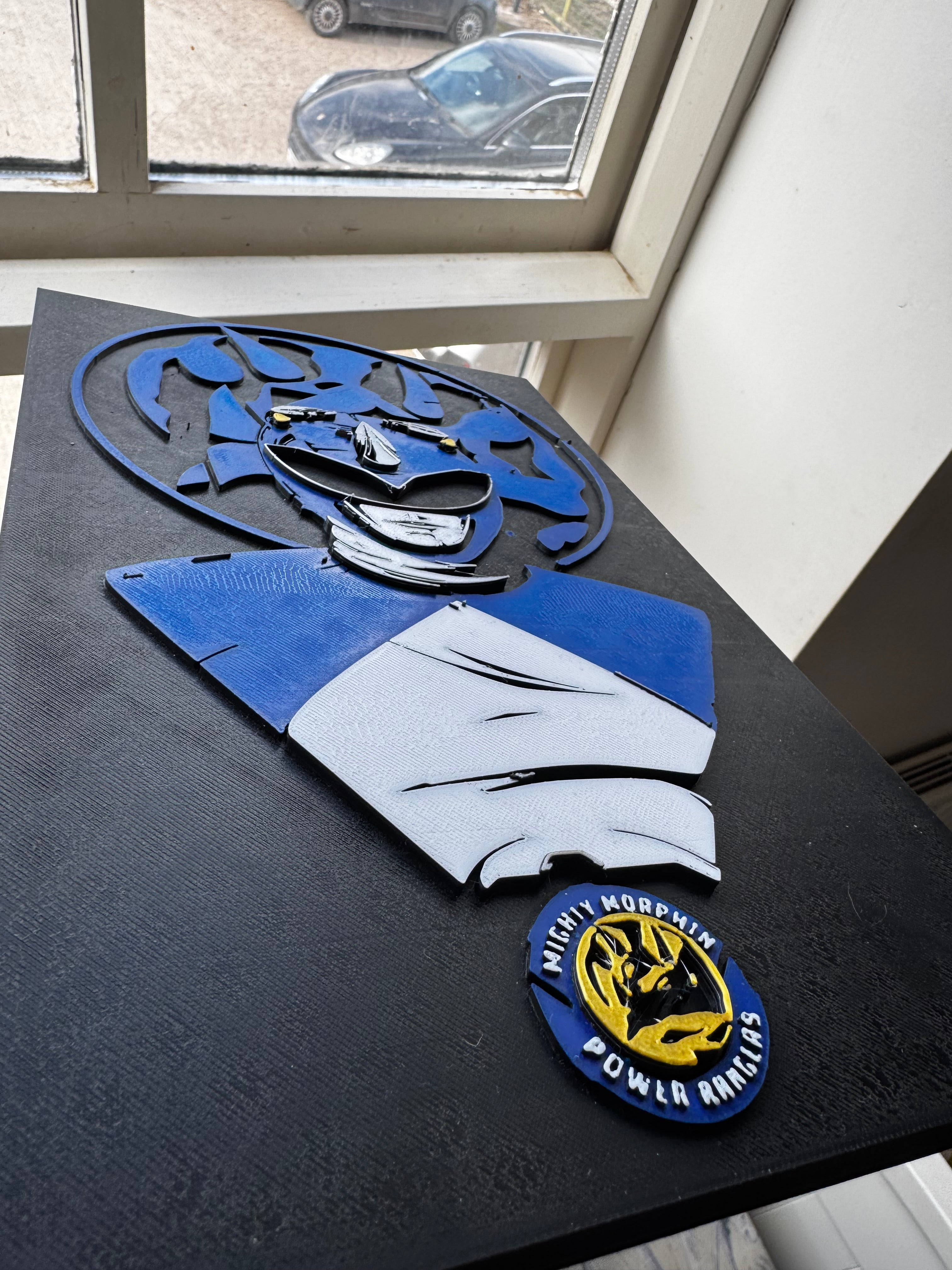 Blue Ranger Mighty Morphin Power Rangers 3D Printed Wall Plaque – Retro 90s Display