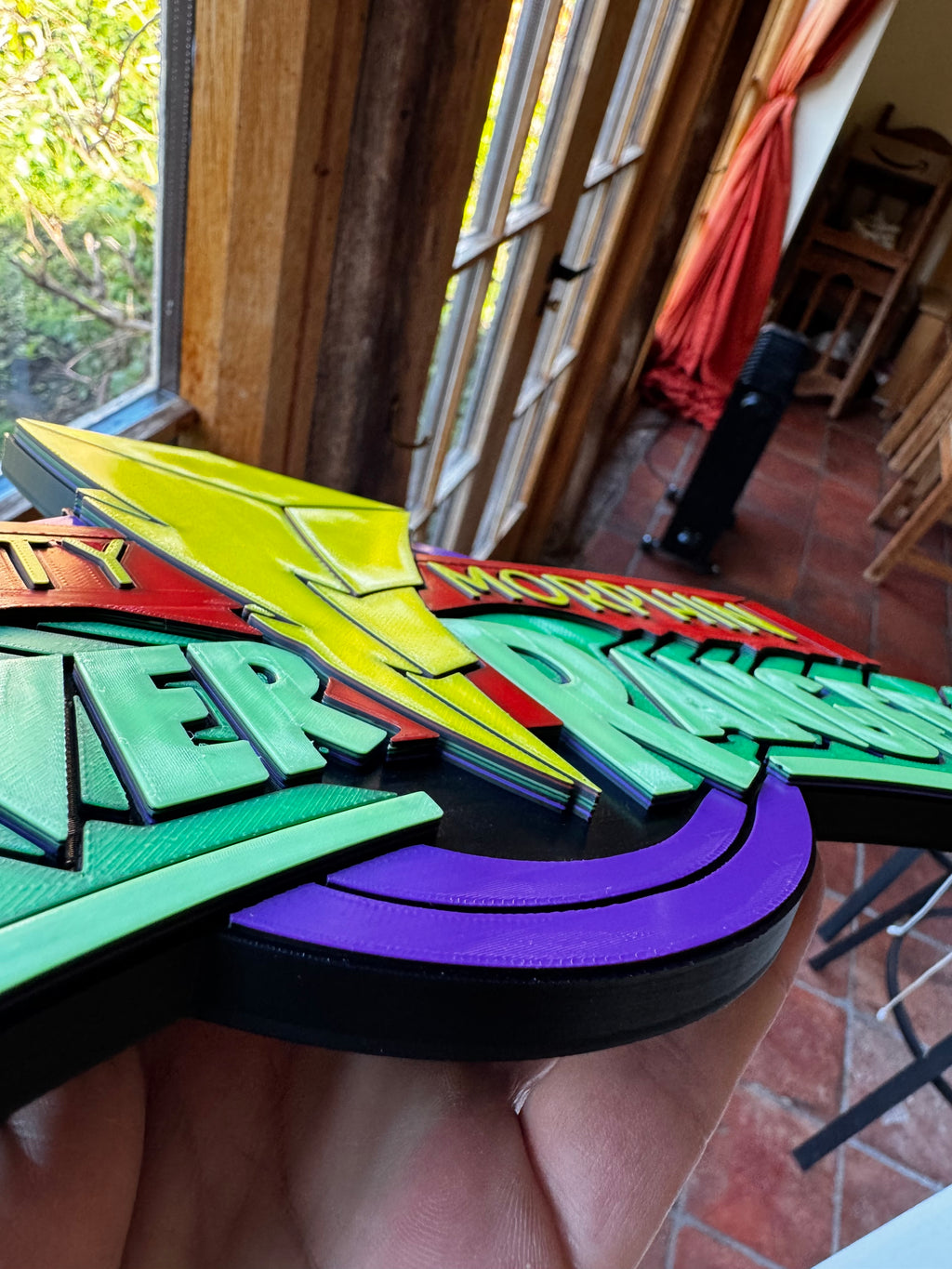 Mighty Morphin Power Rangers 3D Printed Logo Display Sign – Retro 90s TV Collectable