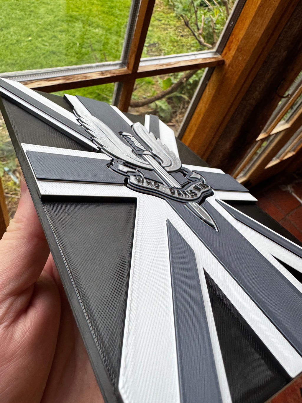 SAS Who Dares Wins 3D Printed Union Jack Plaque – Special Air Service Military Wall Sign