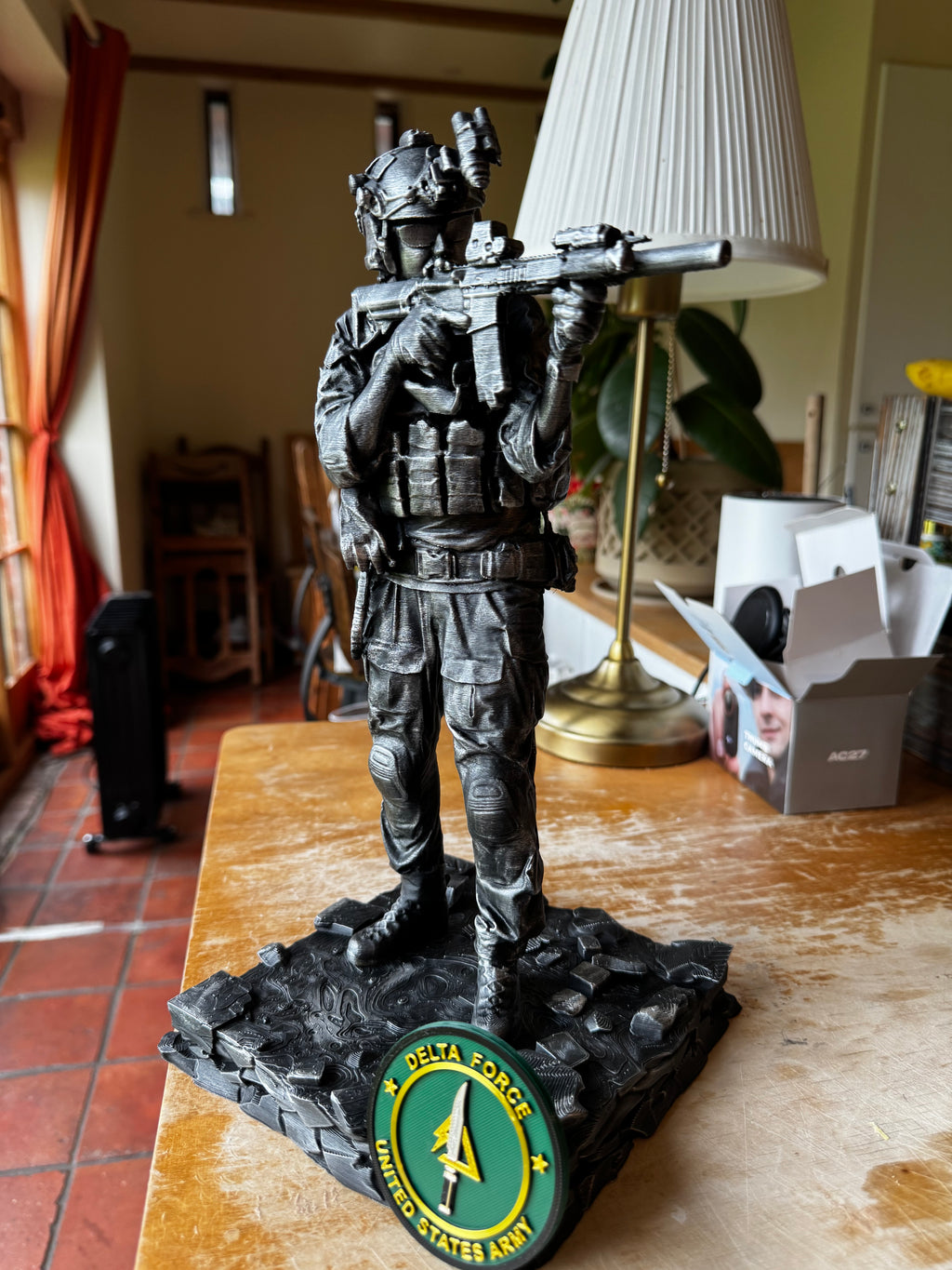 Delta Force Soldier 3D Printed Display Statue – Special Forces Military Figure – Large Collectors Model