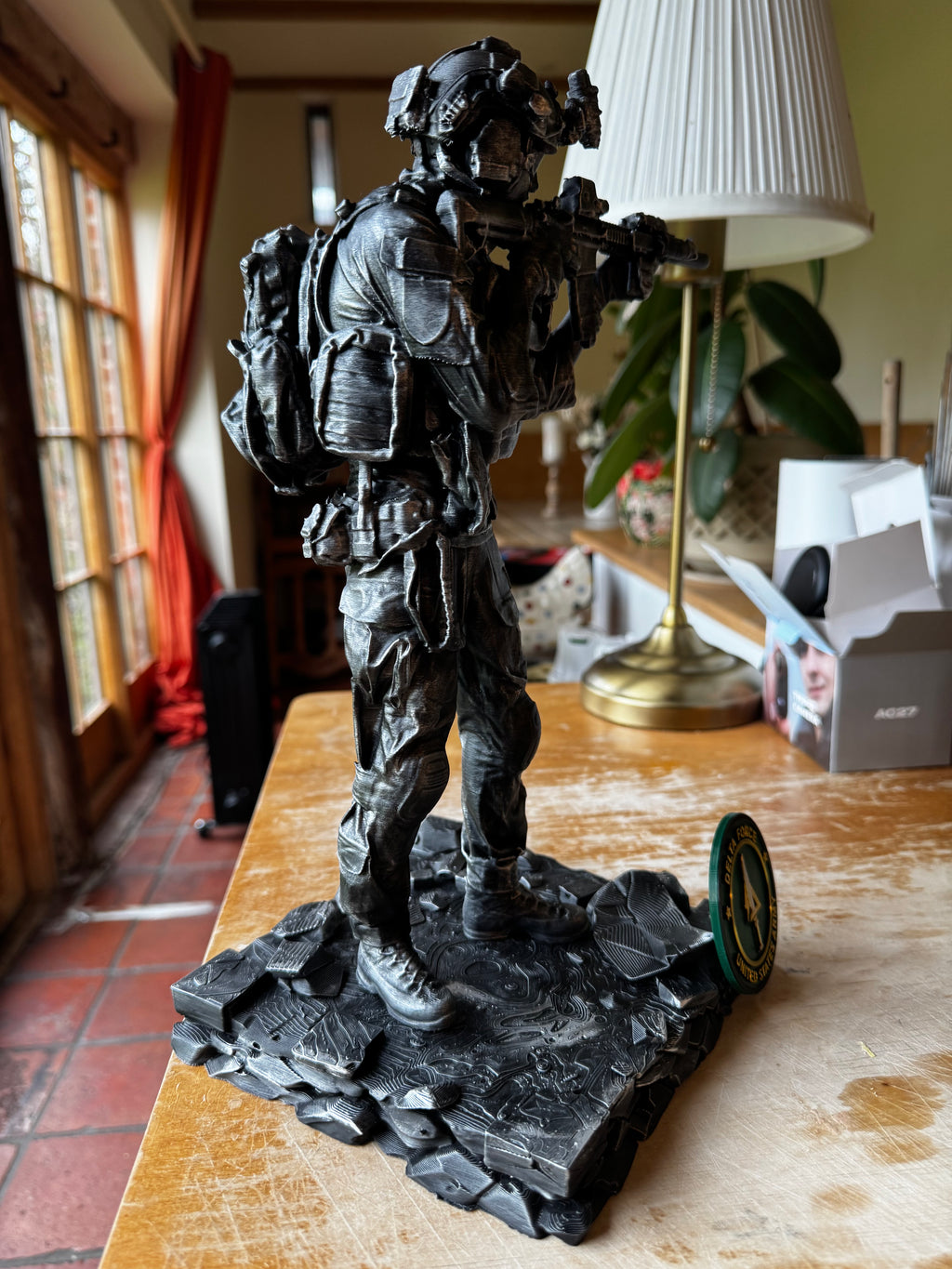 Delta Force Soldier 3D Printed Display Statue – Special Forces Military Figure – Large Collectors Model