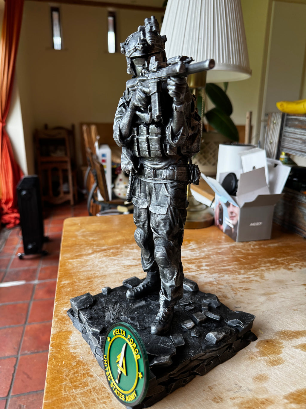Delta Force Soldier 3D Printed Display Statue – Special Forces Military Figure – Large Collectors Model