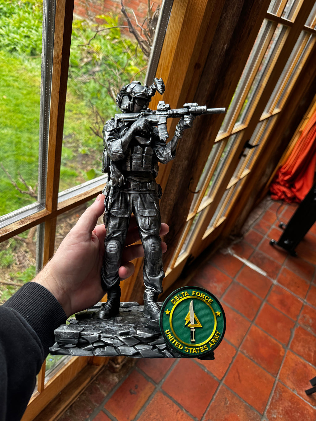 Delta Force Soldier 3D Printed Display Statue – Special Forces Military Figure – Large Collectors Model