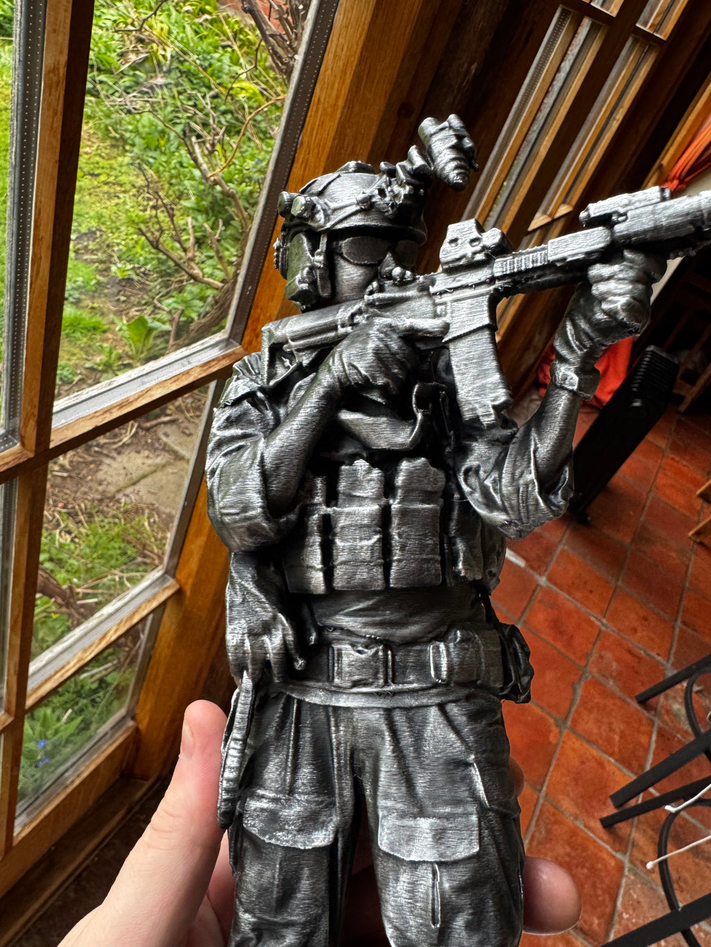 Delta Force Soldier 3D Printed Display Statue – Special Forces Military Figure – Large Collectors Model