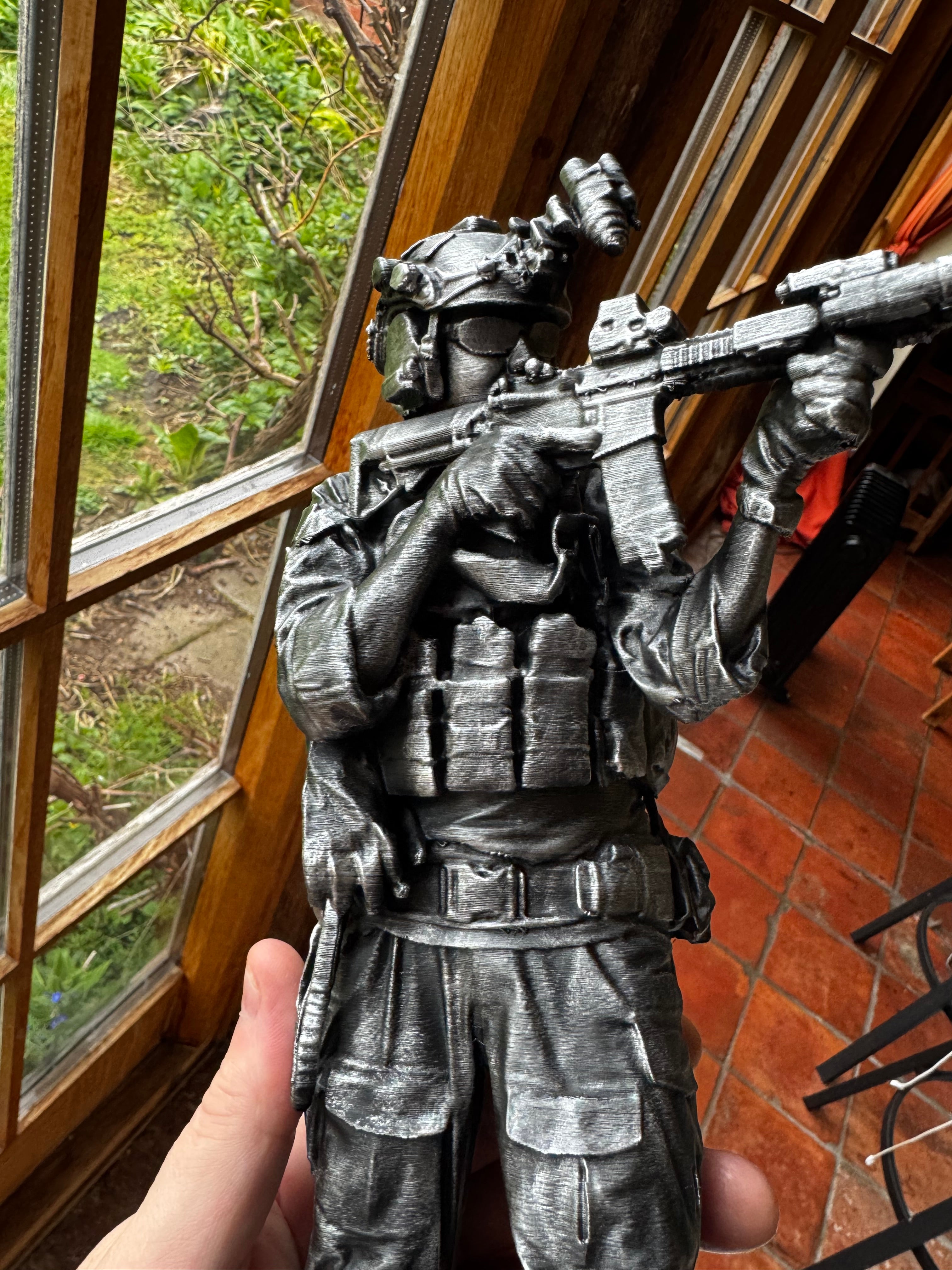 Delta Force Soldier 3D Printed Display Statue – Special Forces Military Figure – Large Collectors Model