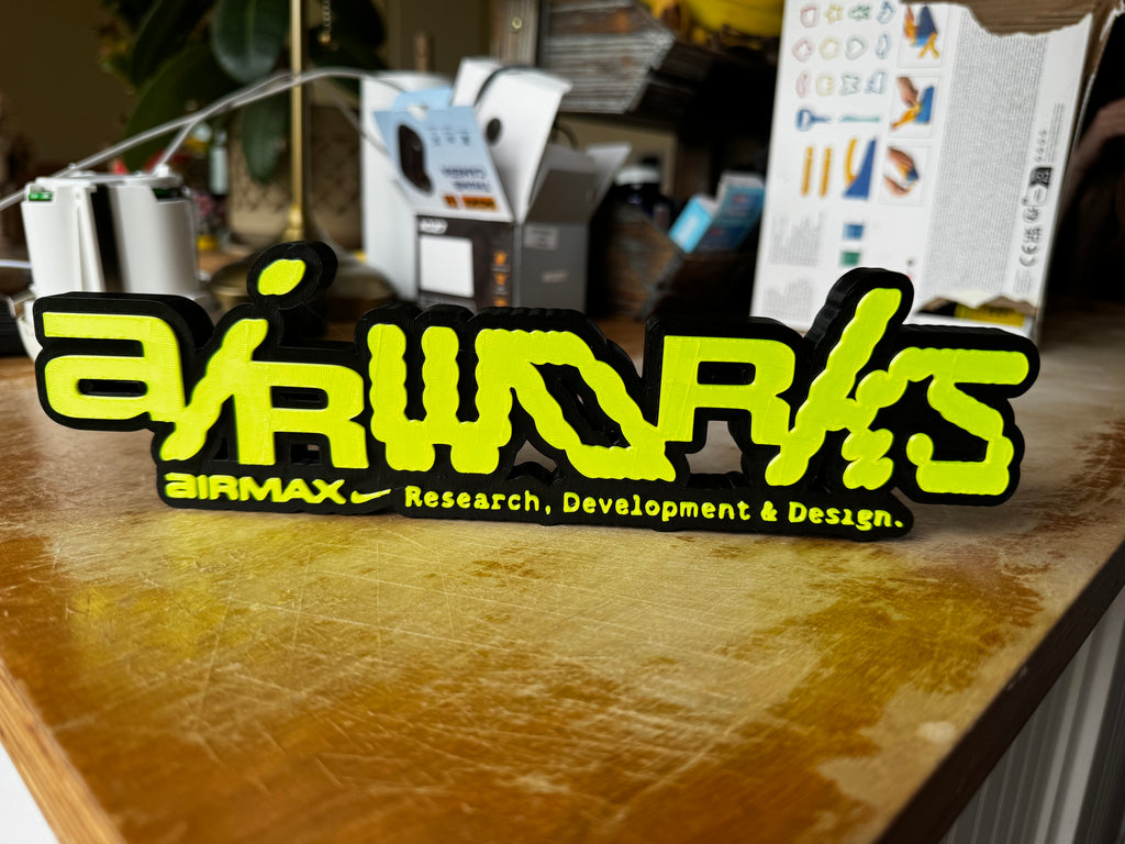 Nike Air Max Airworks 3D Printed Display Sign – R&D Sneaker Trainer Collector Plaque