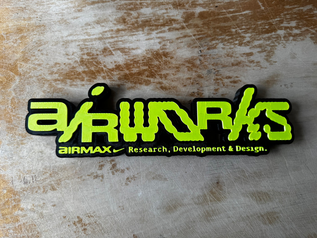 Nike Air Max Airworks 3D Printed Display Sign – R&D Sneaker Trainer Collector Plaque