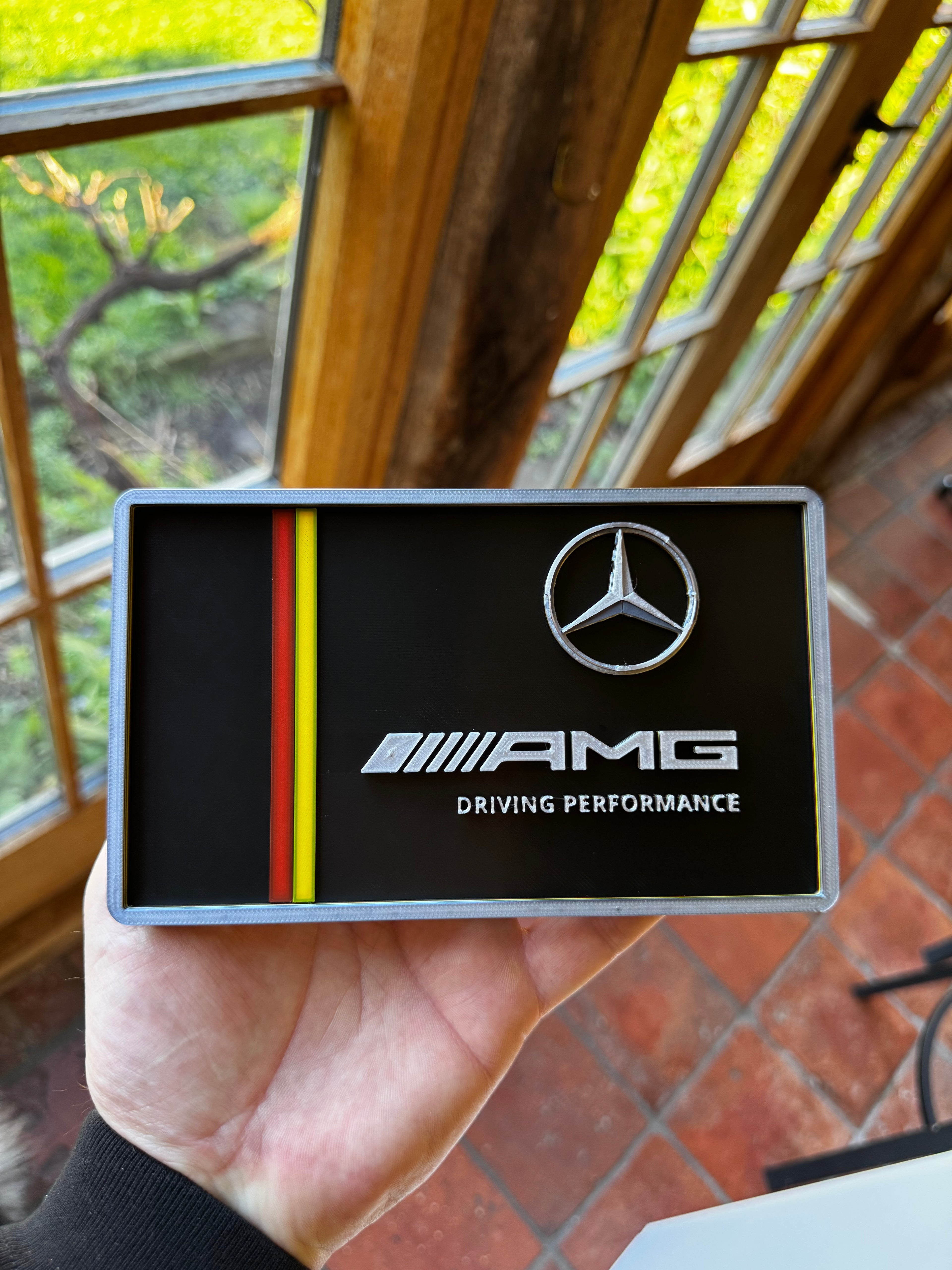 Mercedes AMG Driving Performance 3D Printed Plaque – German Motorsport Garage Wall Sign