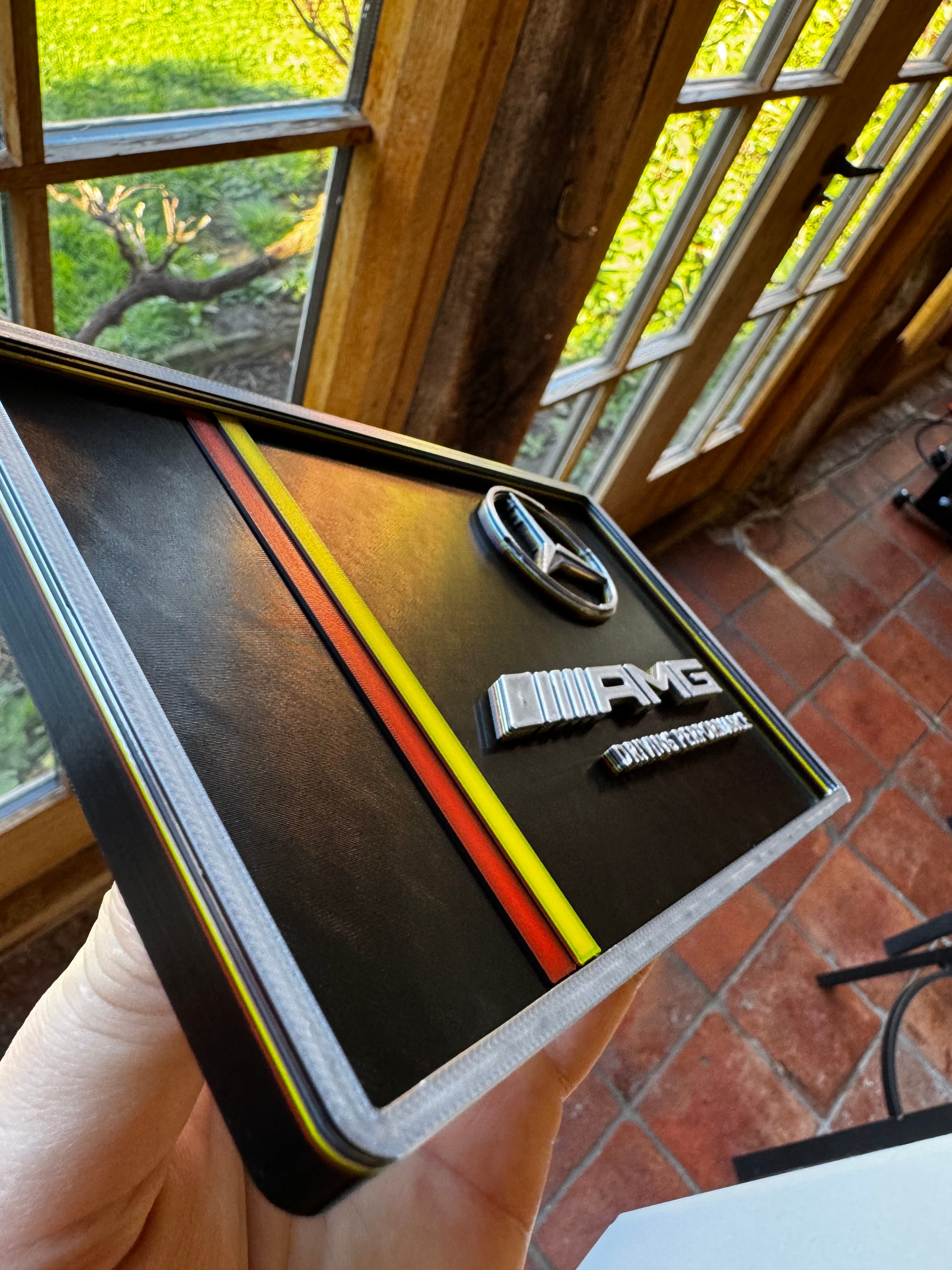 Mercedes AMG Driving Performance 3D Printed Plaque – German Motorsport Garage Wall Sign
