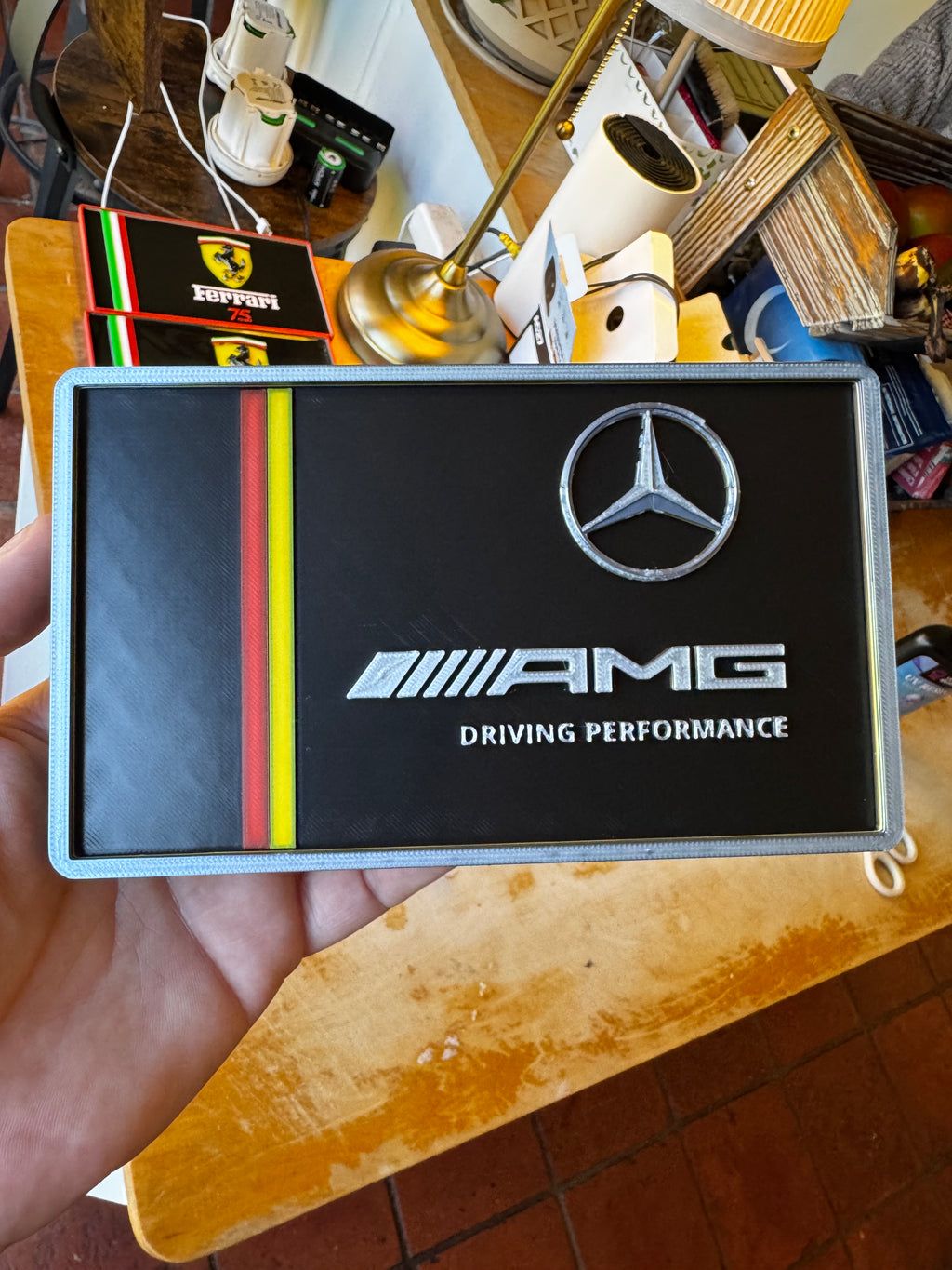 Mercedes AMG Driving Performance 3D Printed Plaque – German Motorsport Garage Wall Sign