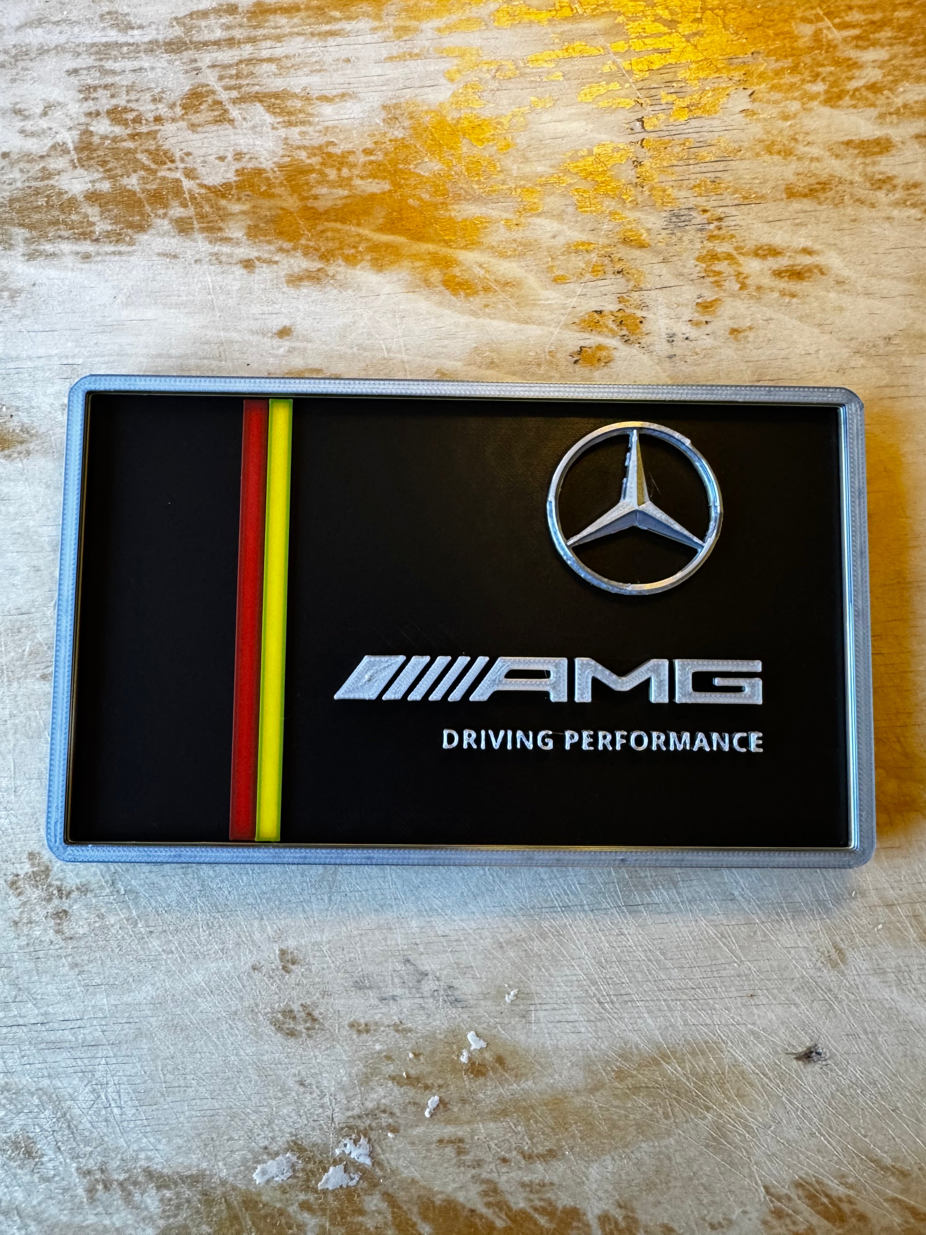 Mercedes AMG Driving Performance 3D Printed Plaque – German Motorsport Garage Wall Sign