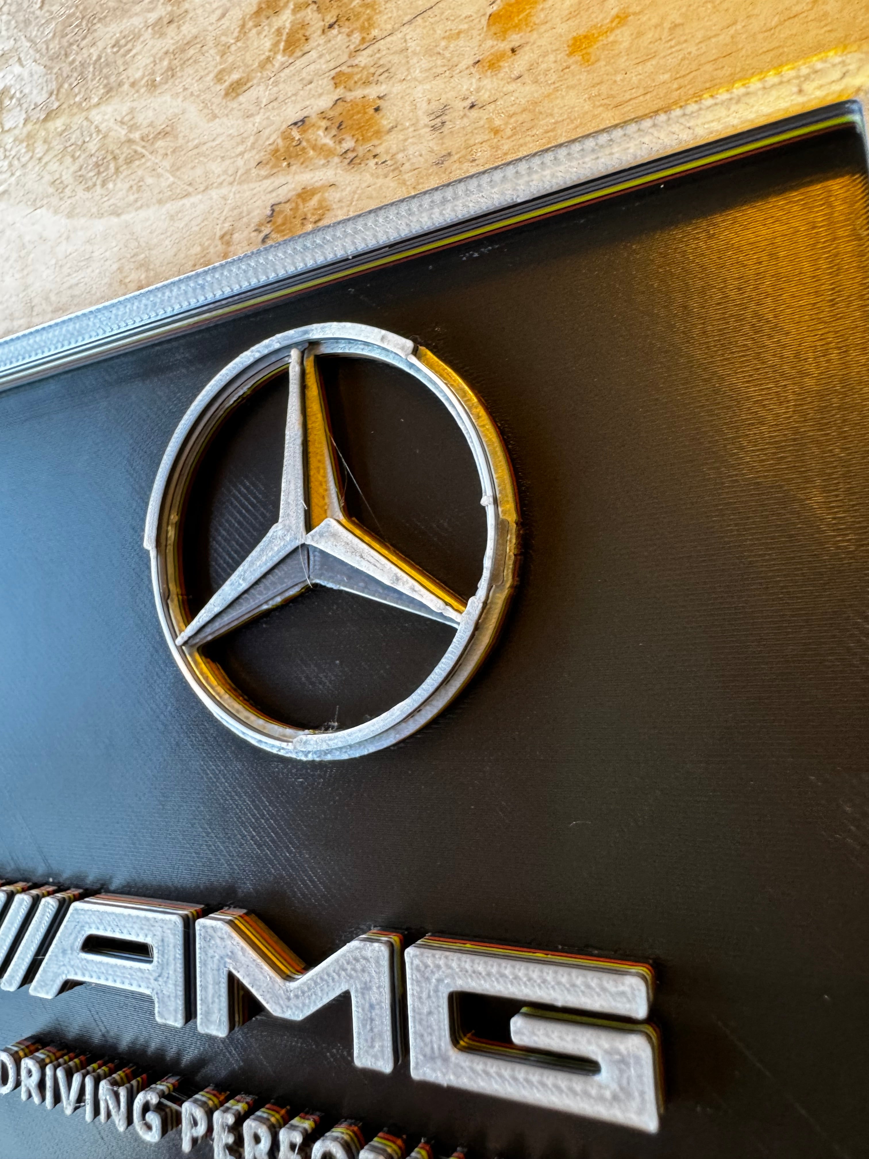Mercedes AMG Driving Performance 3D Printed Plaque – German Motorsport Garage Wall Sign