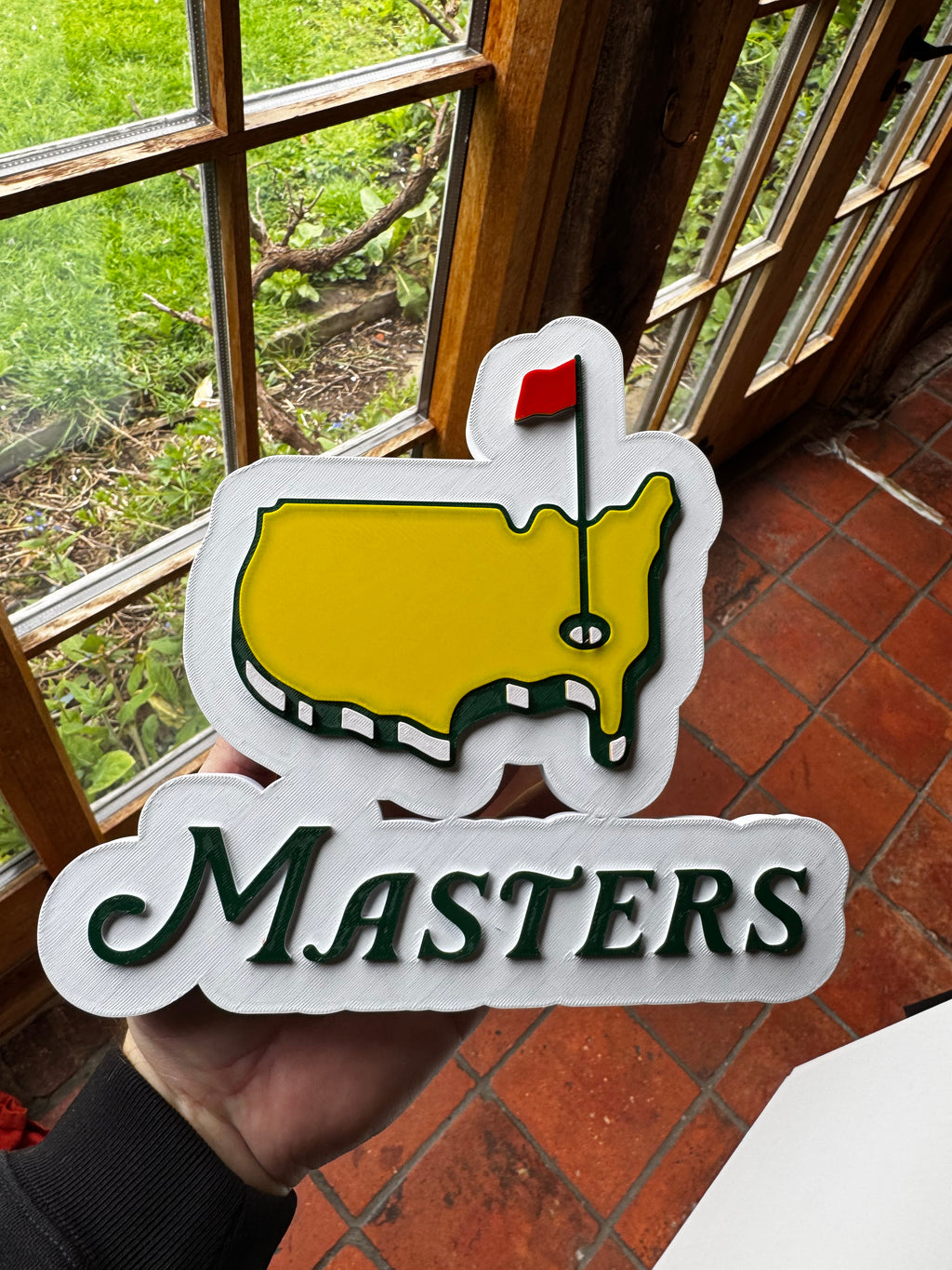 Masters Golf Inspired 3D Wall Plaque – Augusta Style USA Map & Flag Golf Sign – Golf Gift