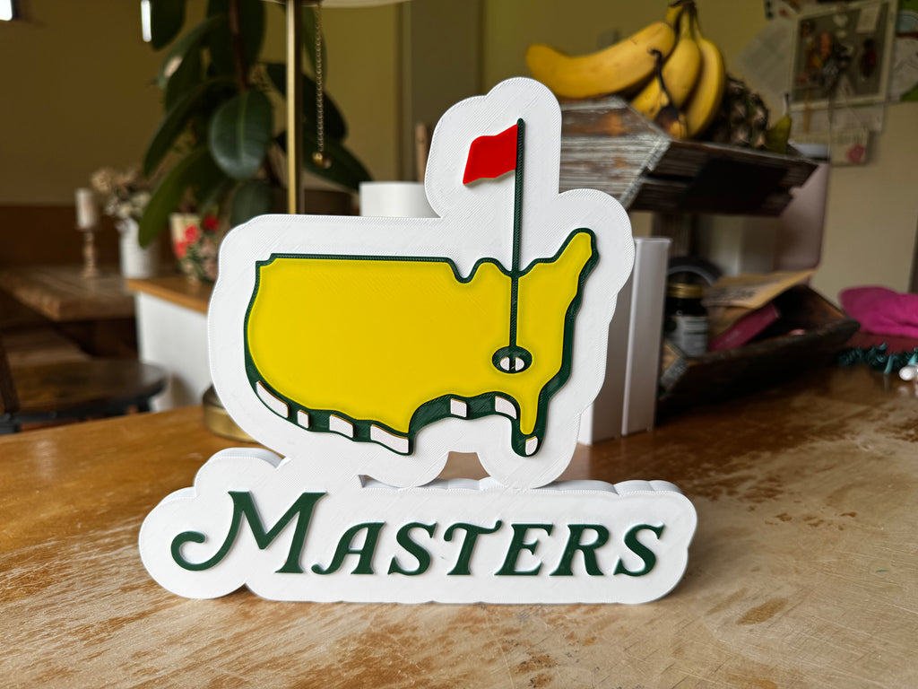 Masters Golf Inspired 3D Wall Plaque – Augusta Style USA Map & Flag Golf Sign – Golf Gift
