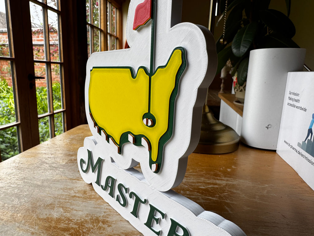 Masters Golf Inspired 3D Wall Plaque – Augusta Style USA Map & Flag Golf Sign – Golf Gift