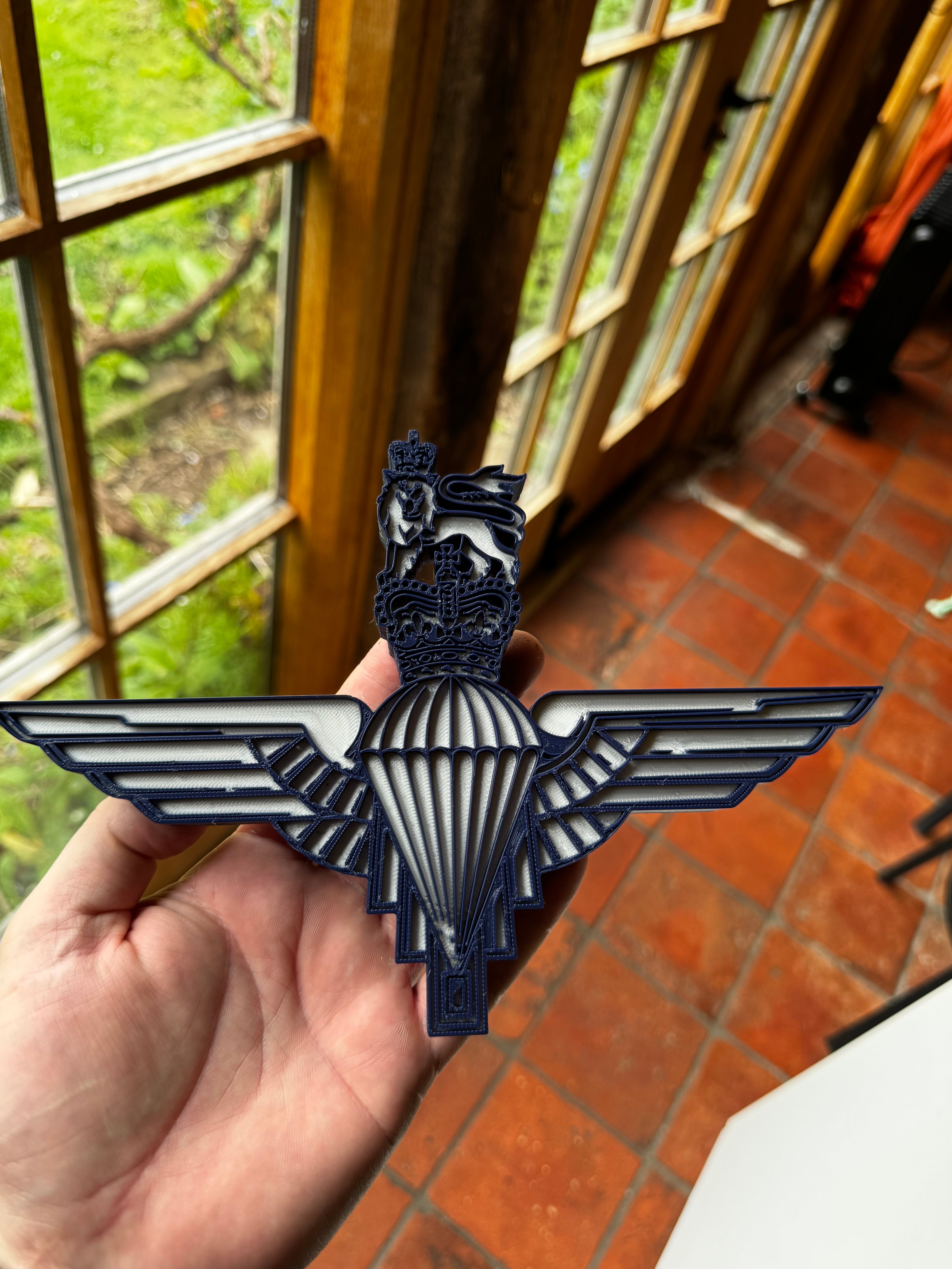 British Parachute Regiment Inspired 3D Wall Plaque – Airborne Wings & Crown Military Display – Para Gift