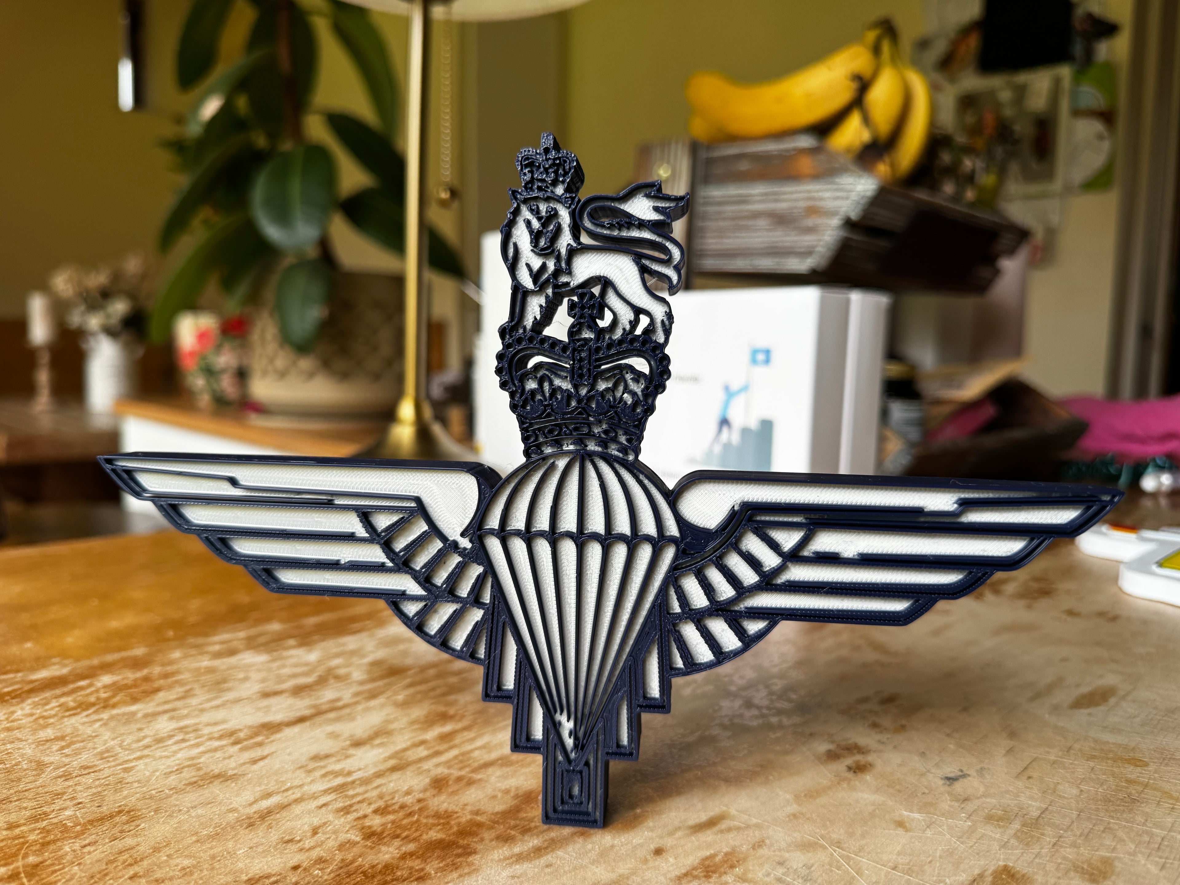British Parachute Regiment Inspired 3D Wall Plaque – Airborne Wings & Crown Military Display – Para Gift
