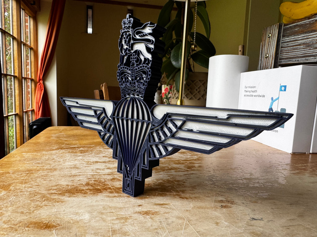 British Parachute Regiment Inspired 3D Wall Plaque – Airborne Wings & Crown Military Display – Para Gift