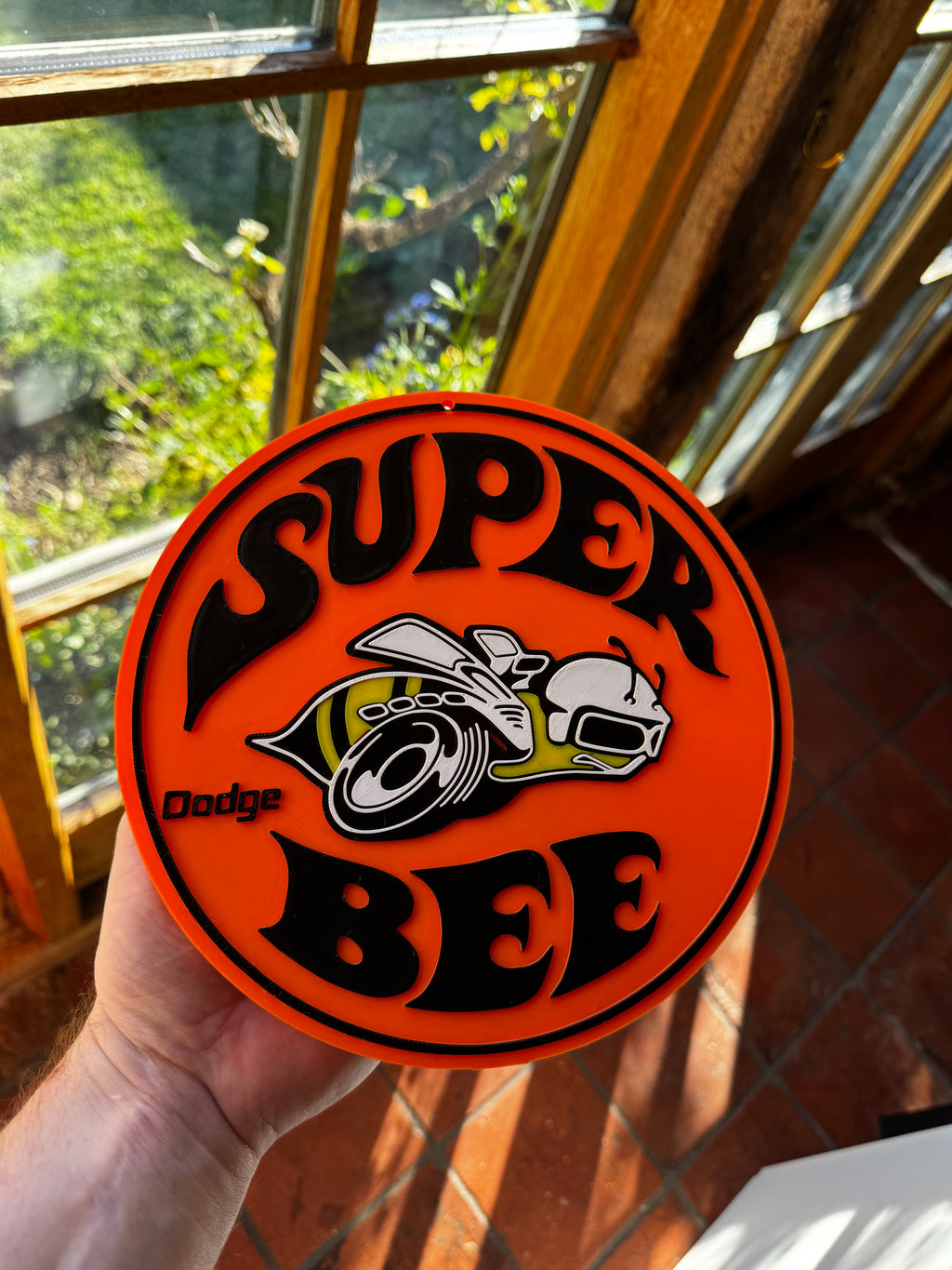 Dodge Super Bee 3D Wall Plaque – Classic American Muscle Car Garage Sign – Retro Mopar Style Display