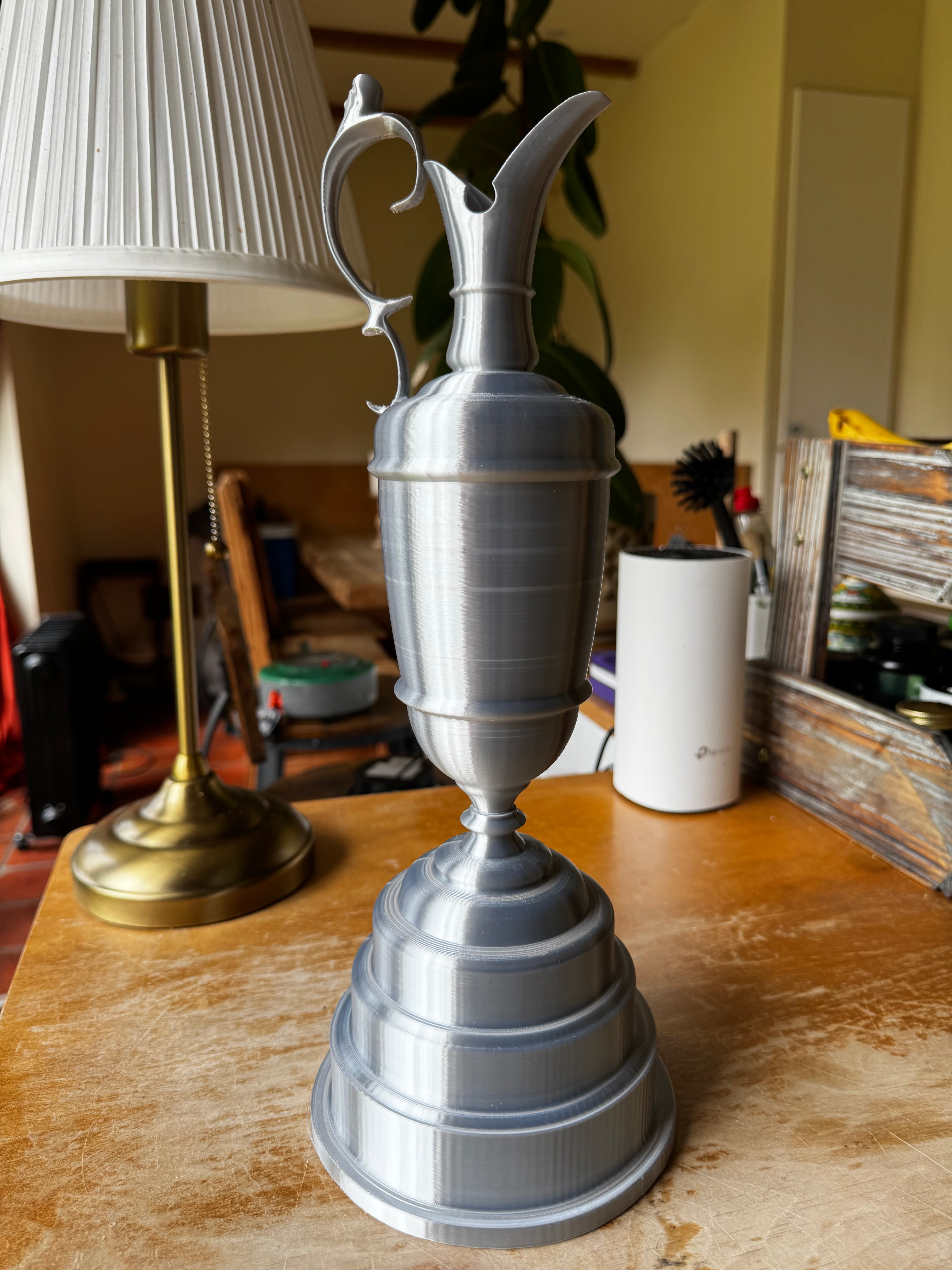 The Open Championship Claret Jug 3D Printed Trophy Replica – Golf Display Trophy – Silver Golf Memorabilia – Brettin3D