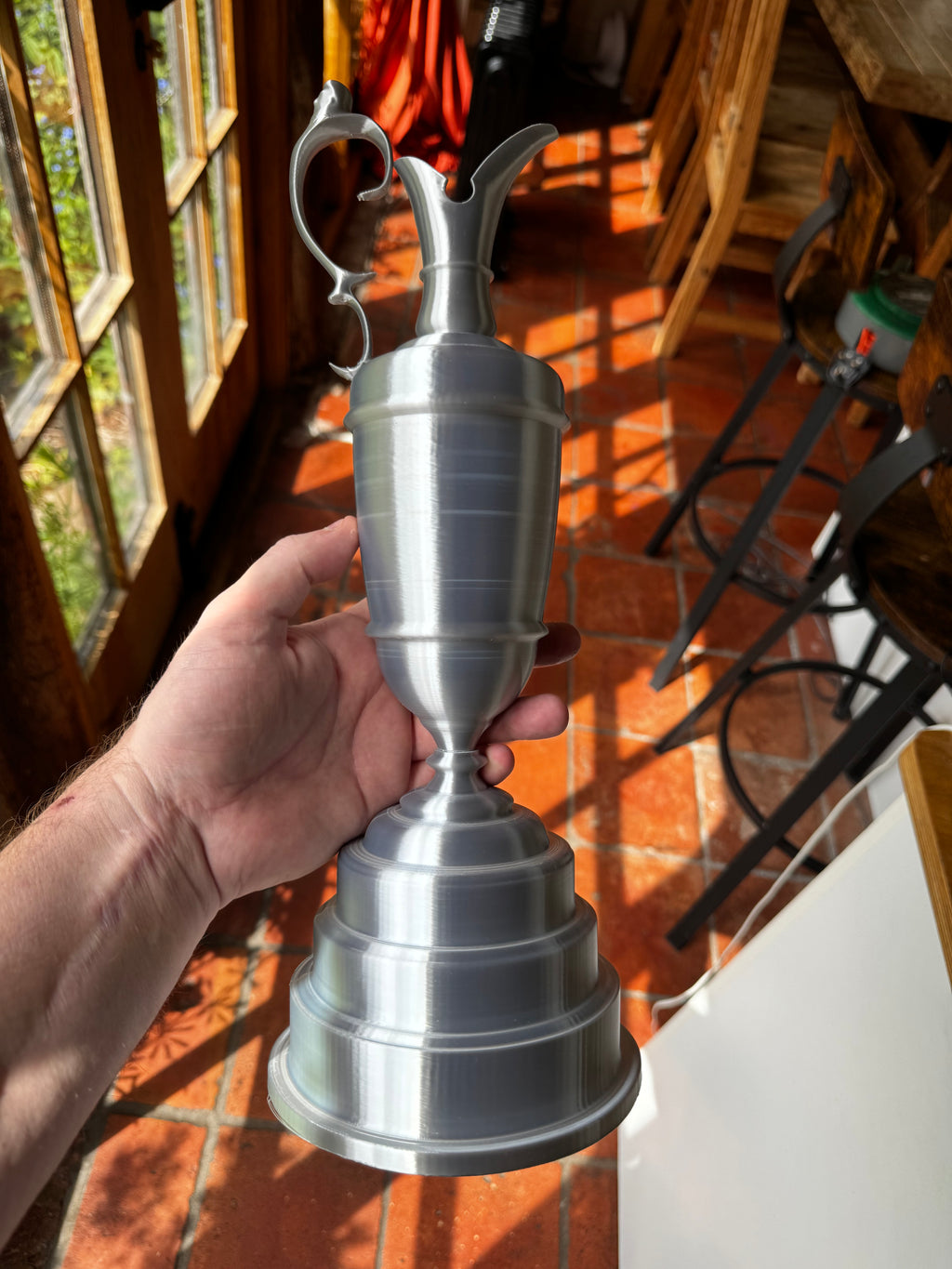 The Open Championship Claret Jug 3D Printed Trophy Replica – Golf Display Trophy – Silver Golf Memorabilia – Brettin3D