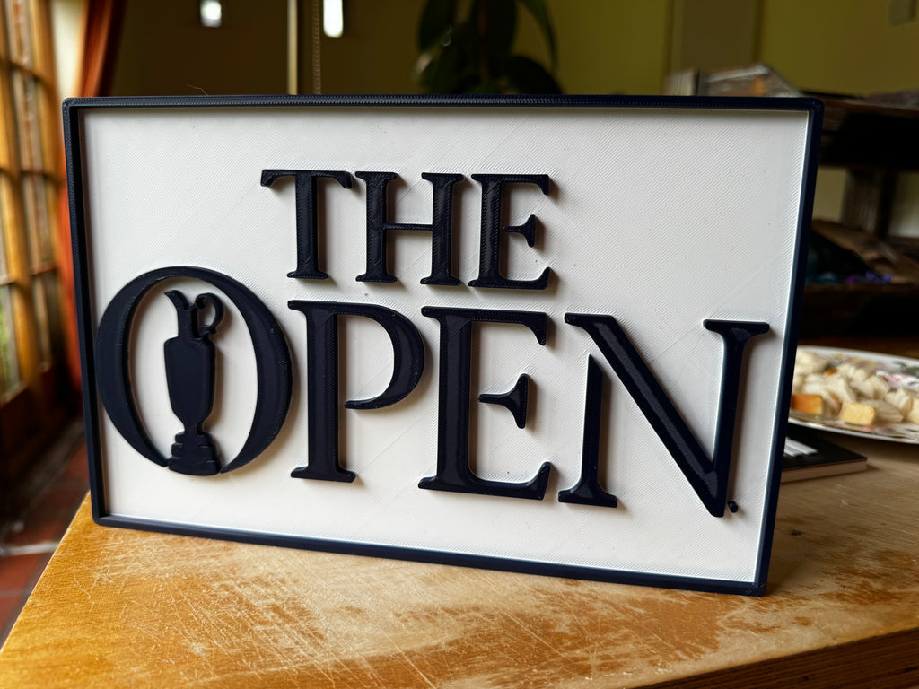 The Open Championship 3D Printed Golf Sign – Claret Jug Logo Plaque – Golf Wall & Display Décor – Brettin3D